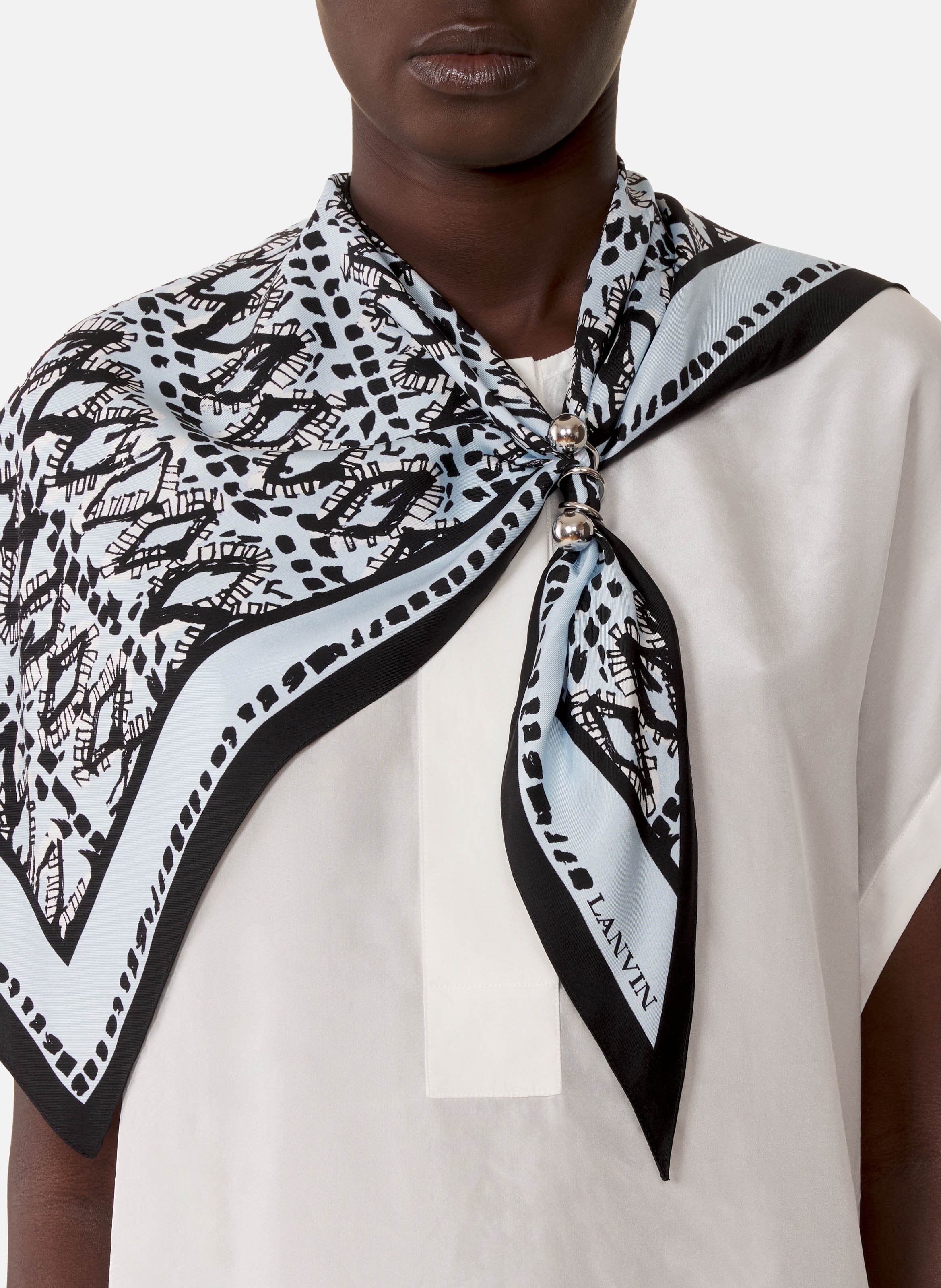 Top bijou motif diamant peint LANVIN Bleu