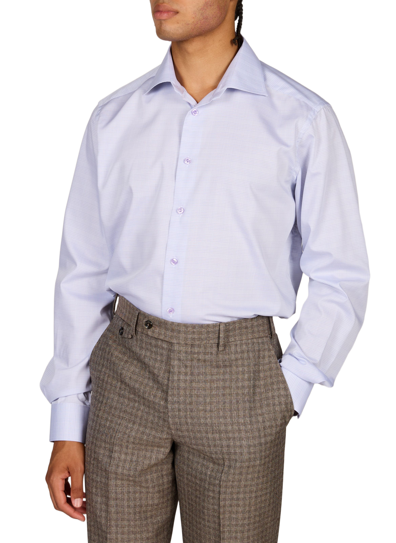 Straight classic collar shirt in printed cotton ETON Purple