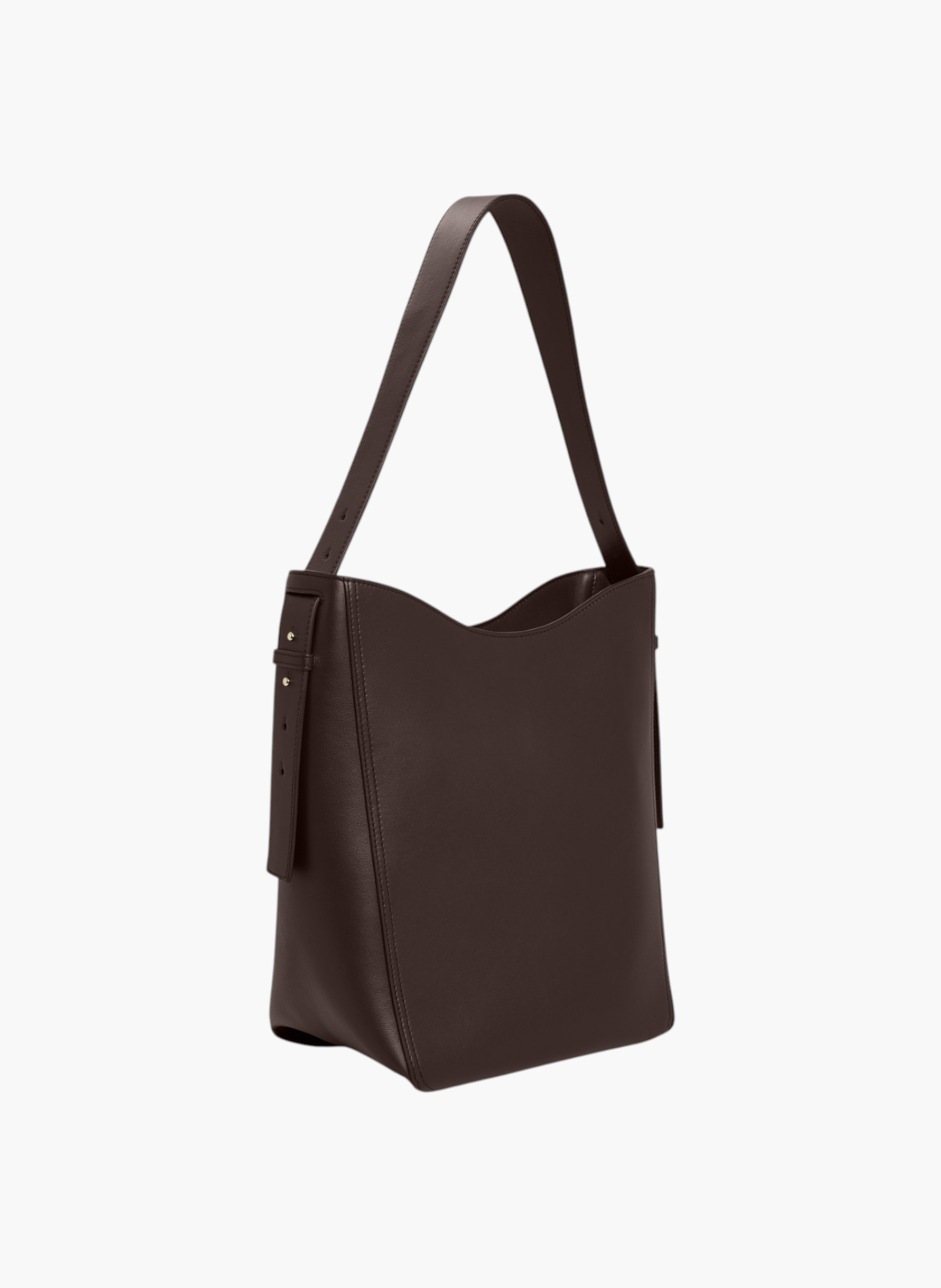Sac hobo moyen modèle céleste en cuir lisse LE TANNEUR Marron