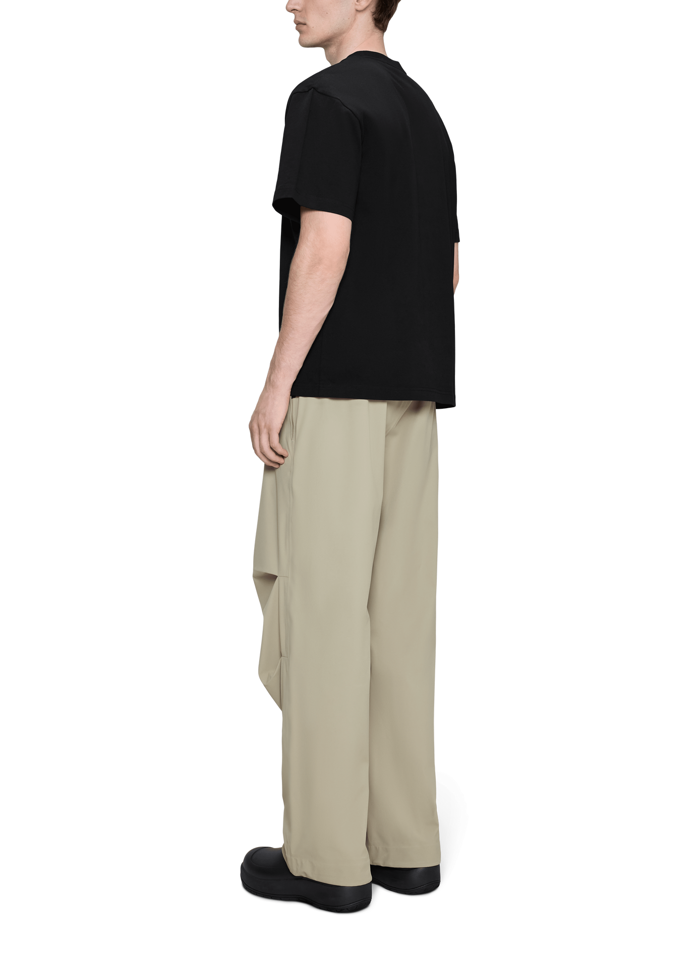 Straight fit cotton patterned t-shirt RAINS Black