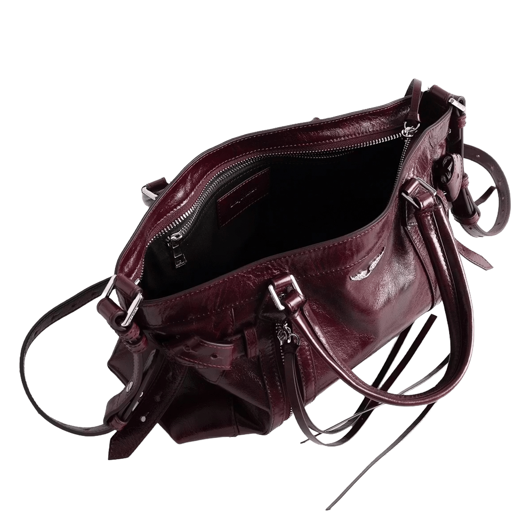 Schoudertas van leer madison ZADIG&VOLTAIRE Paars