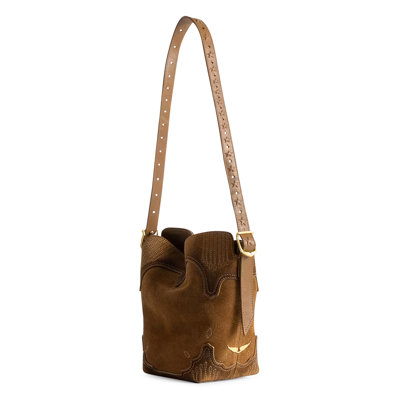 Schoudertas van leer Baby Jane ZADIG&VOLTAIRE Bruin