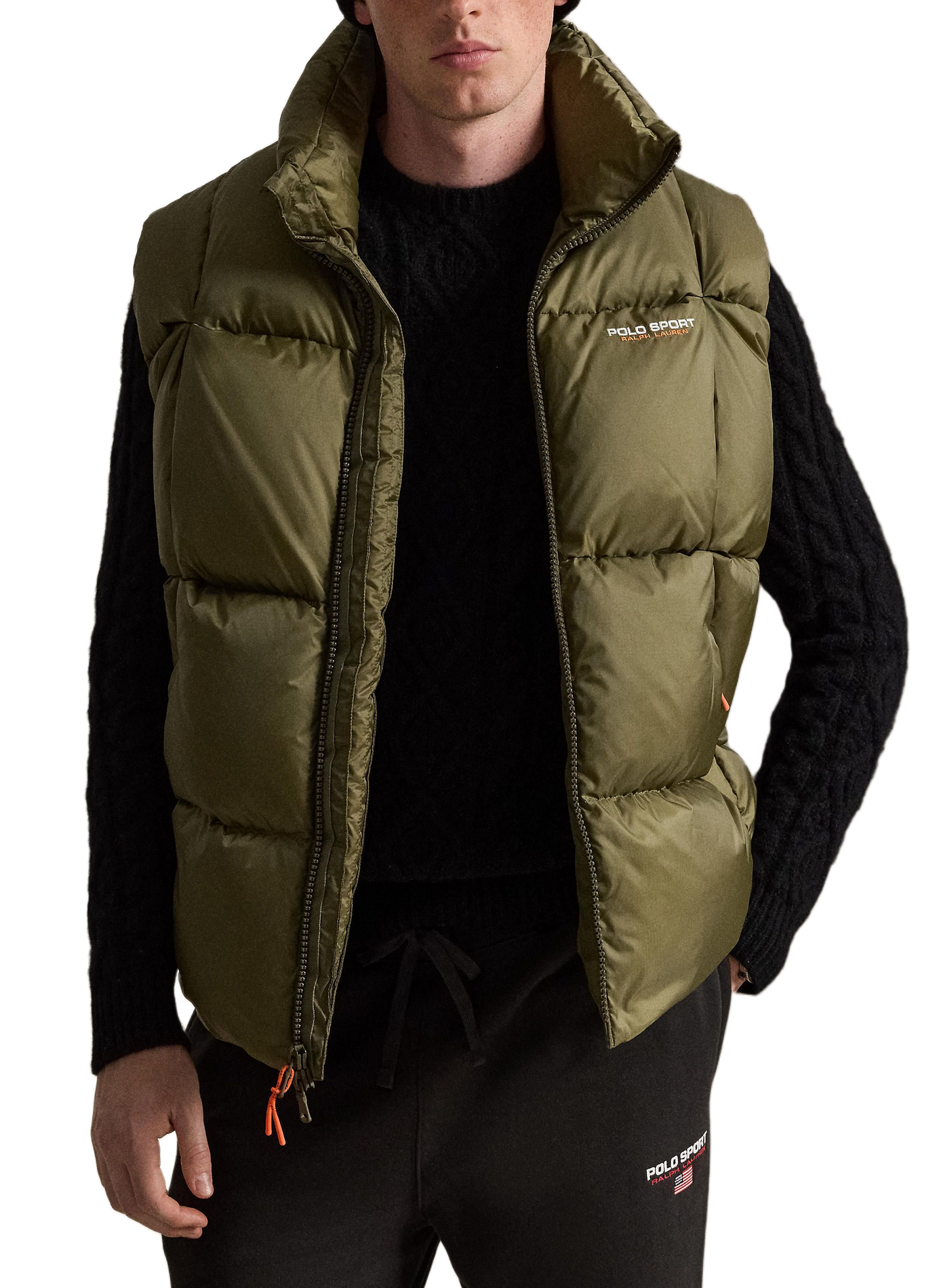Veste droite col montant sans manches matelassé POLO RALPH LAUREN Green
