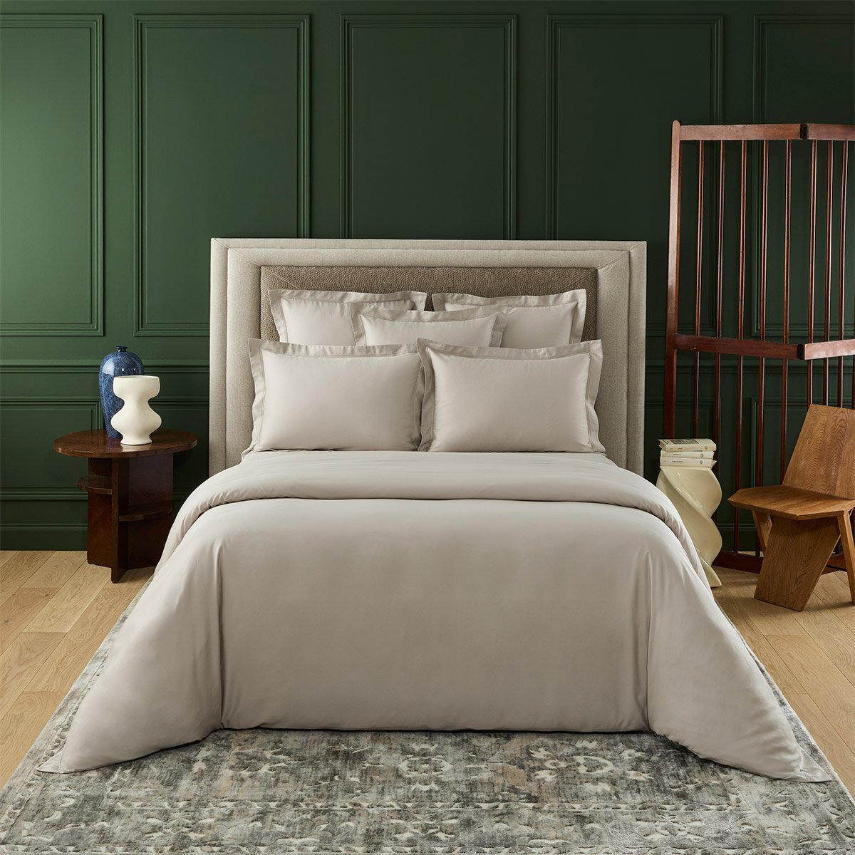 Drap plat en satin, triomphe YVES DELORME Gris