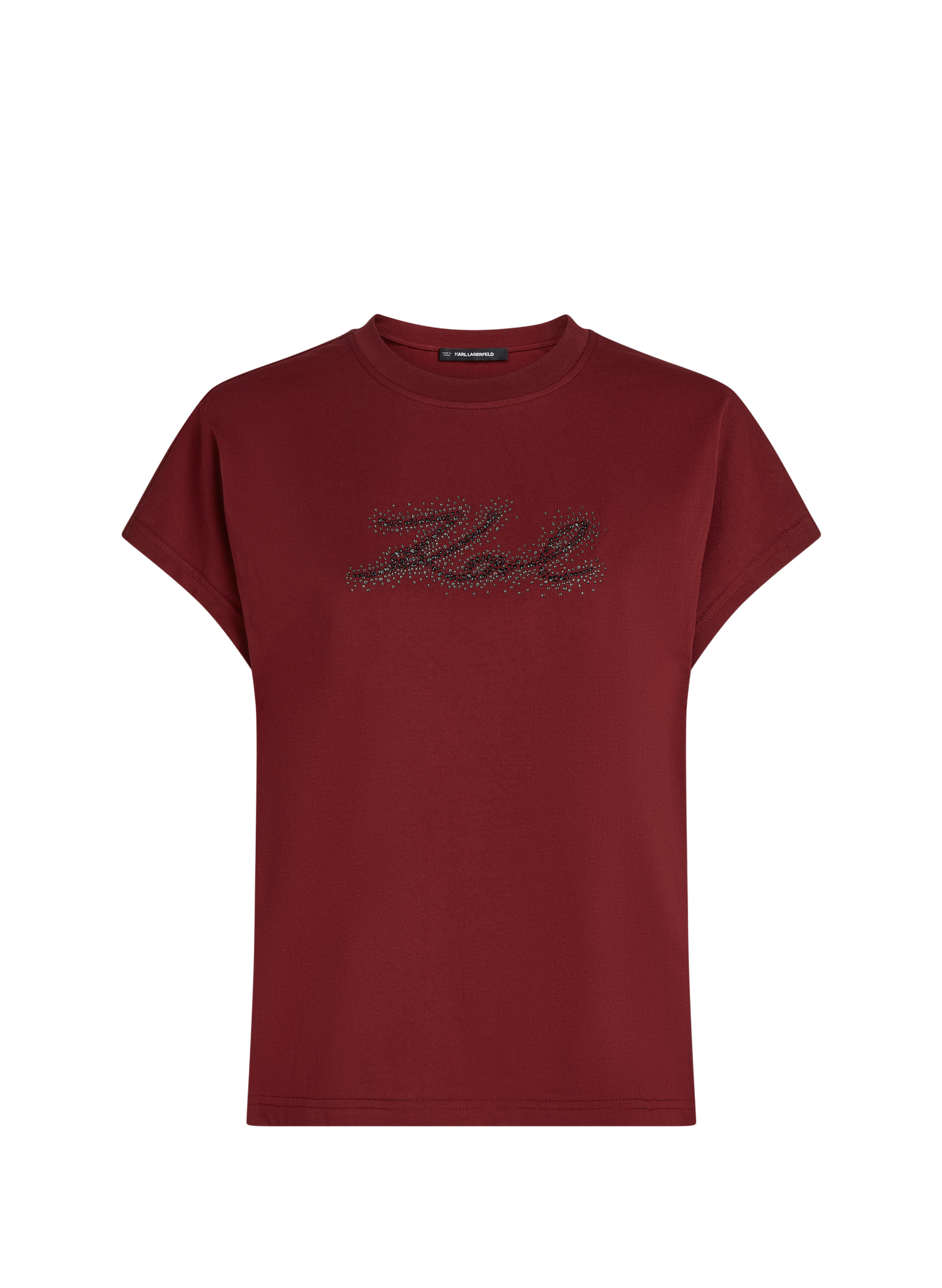 T-shirt droit à logo en coton KARL LAGERFELD Red