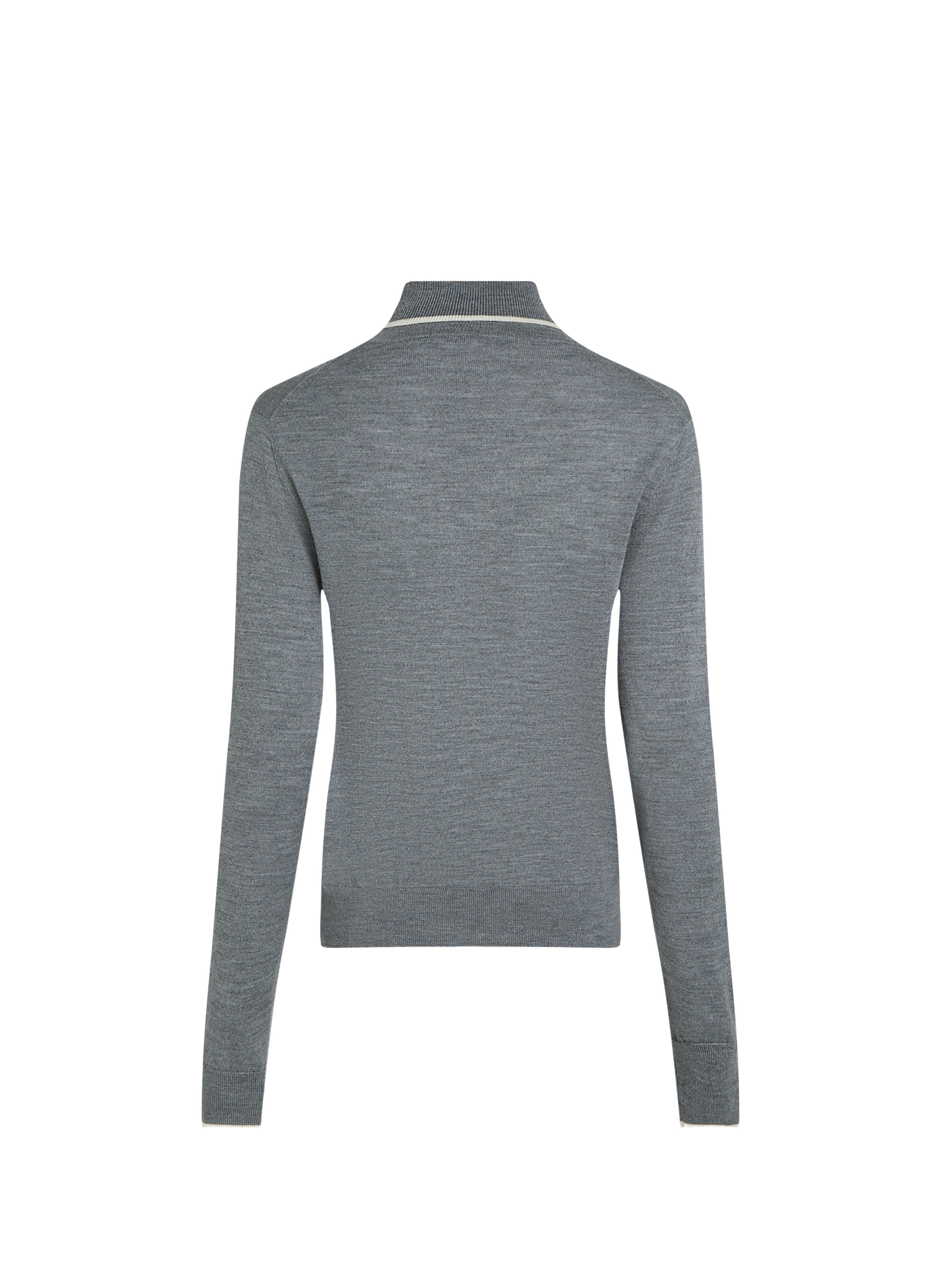 Pull droit col roulé en laine mérinos KARL LAGERFELD Gris