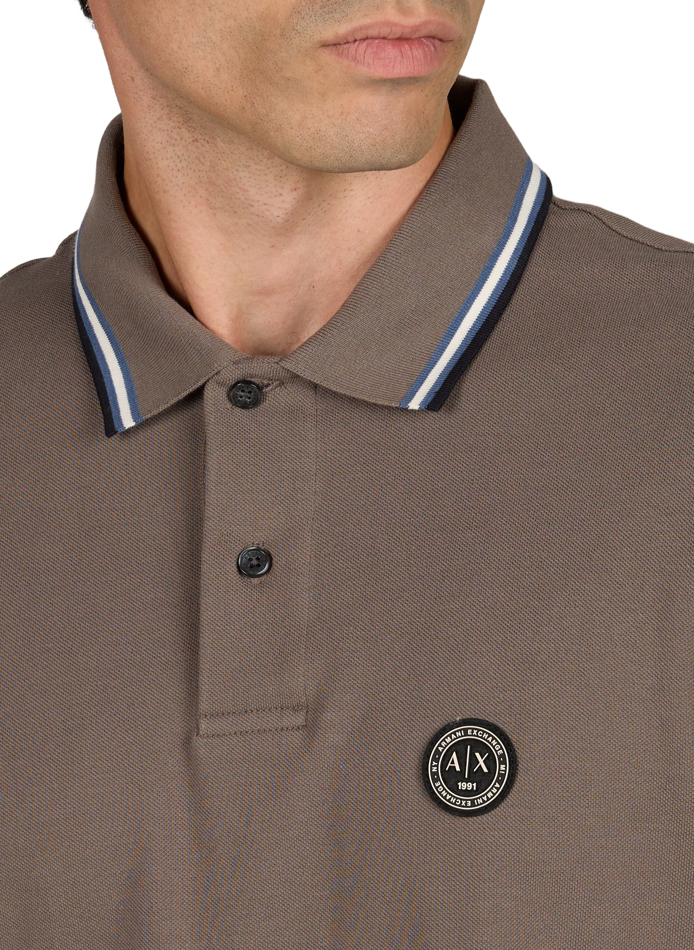 Straight cotton polo shirt ARMANI EXCHANGE Beige