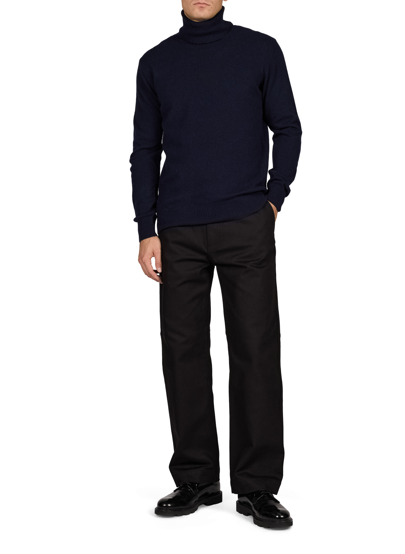 Pull Gavino droit col roulé en laine LAFAURIE Bleu