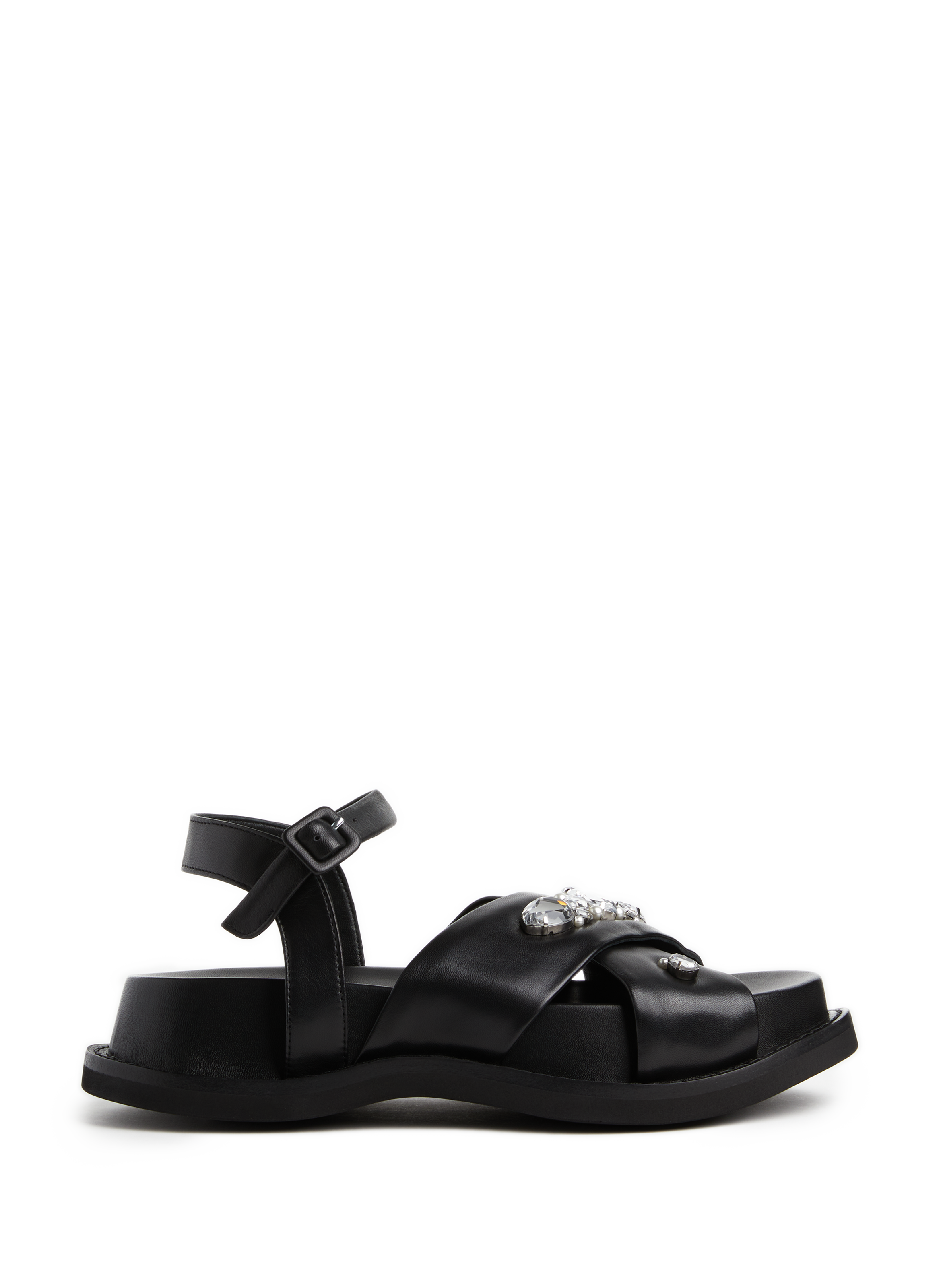 SIMONE ROCHA Leather crystal sandals Multicolour