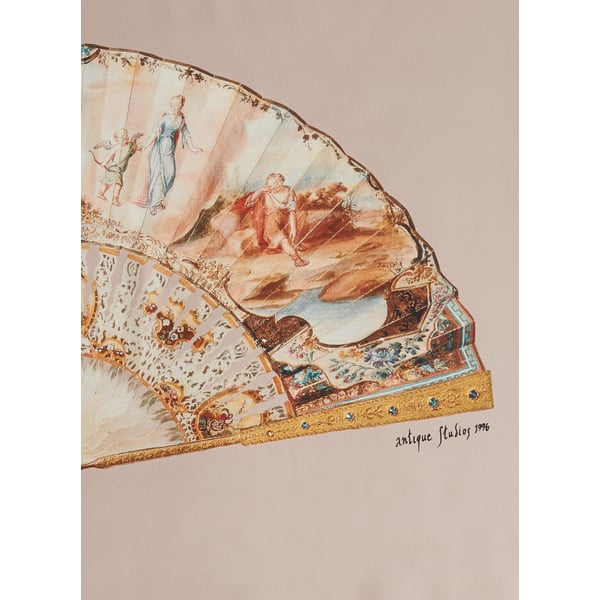 Écharpe en soie à imprimé éventail