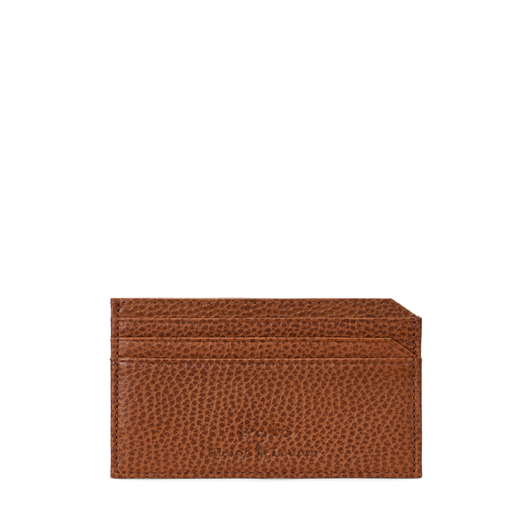 Shop Polo Ralph Lauren Leather Card Holder In Brown