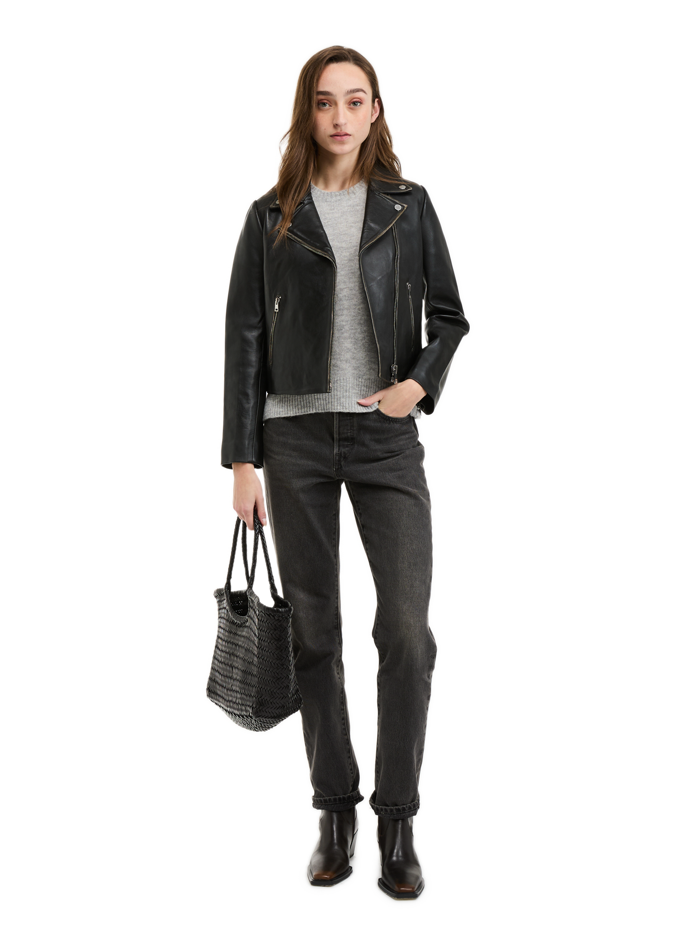 Veste en cuir motard VECTO SAISON 1865 Noir