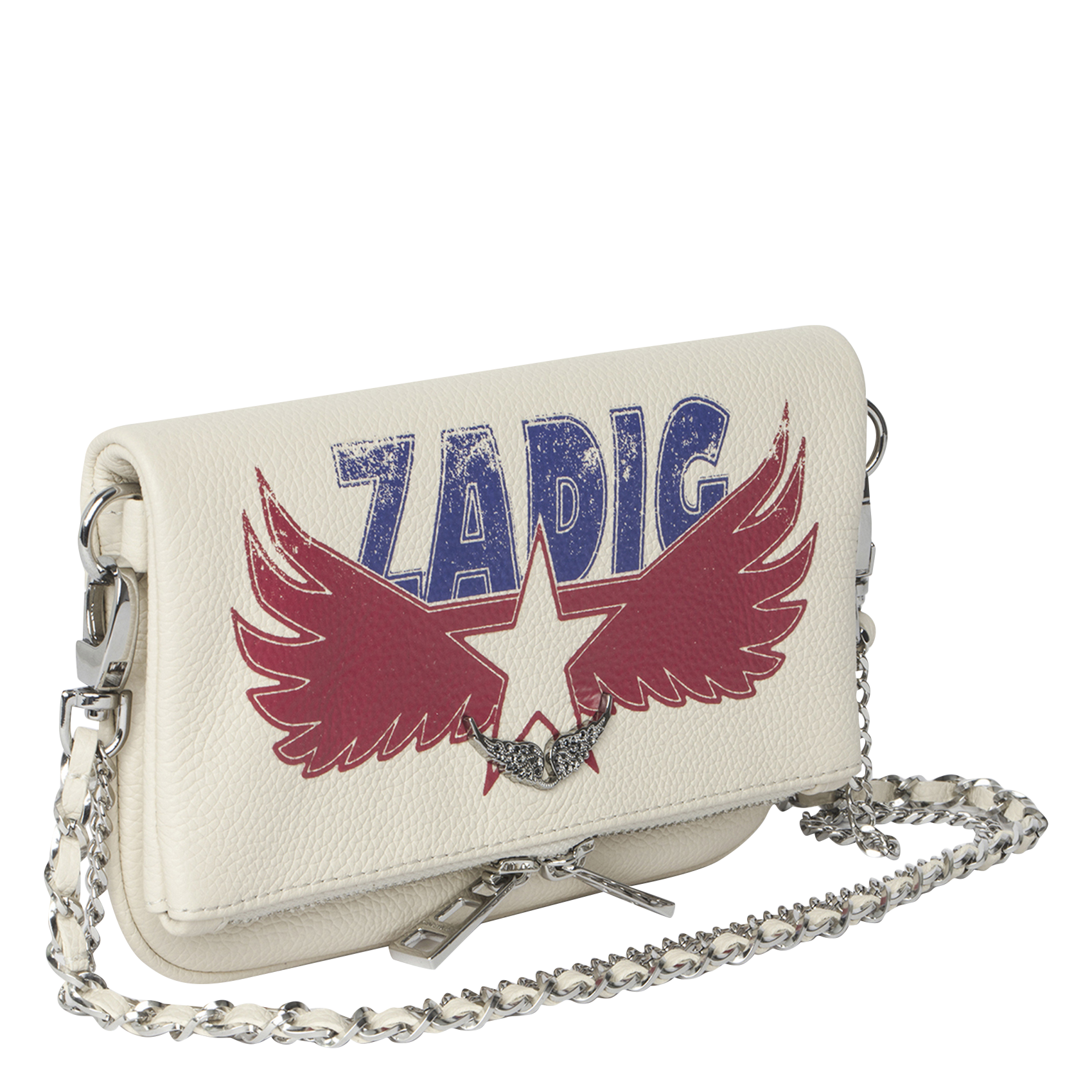 Sac bandoulière en cuir rock nano ZADIG&VOLTAIRE Blanc