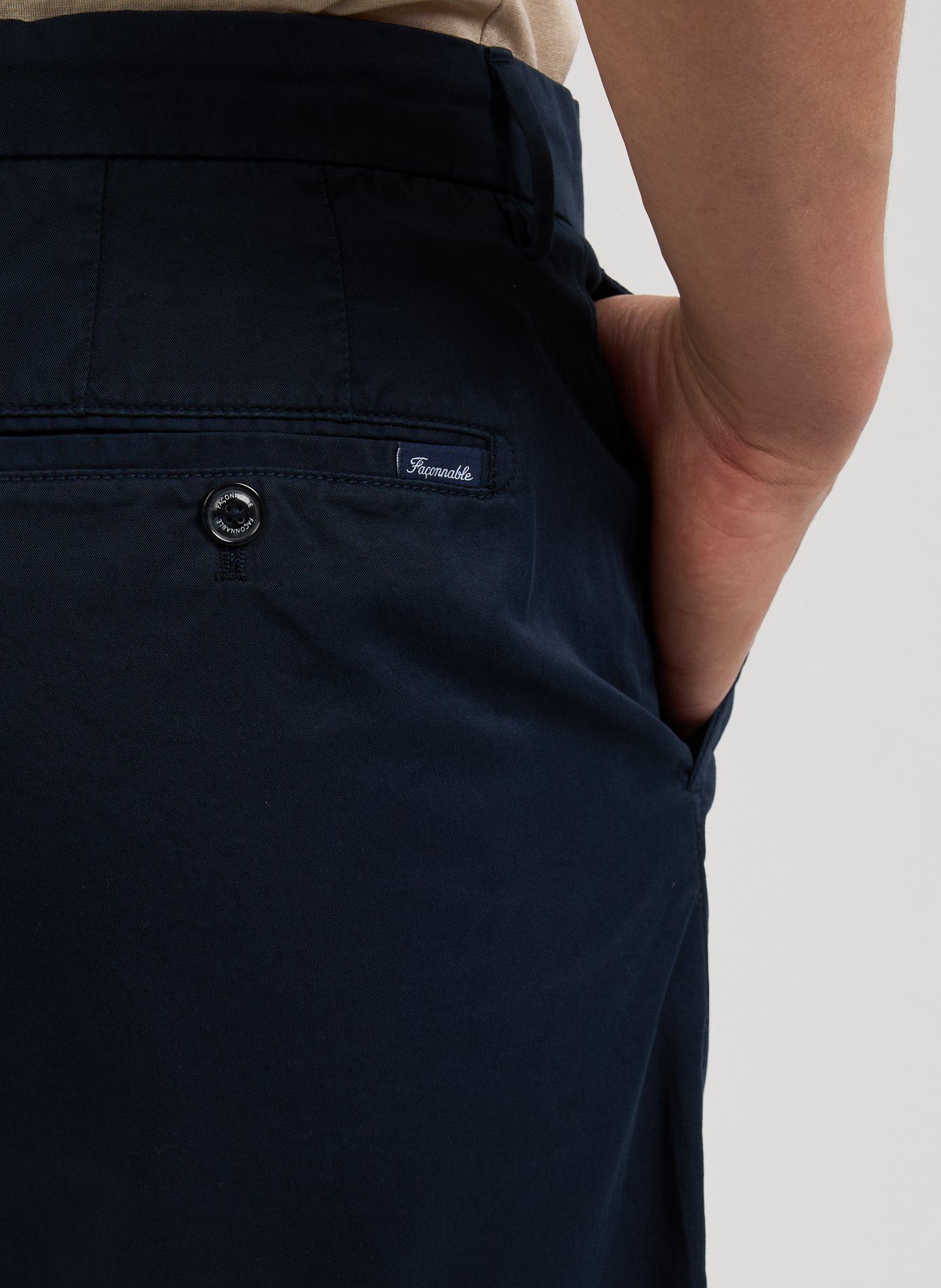 Chino Bermuda in blended cotton FACONNABLE Blue