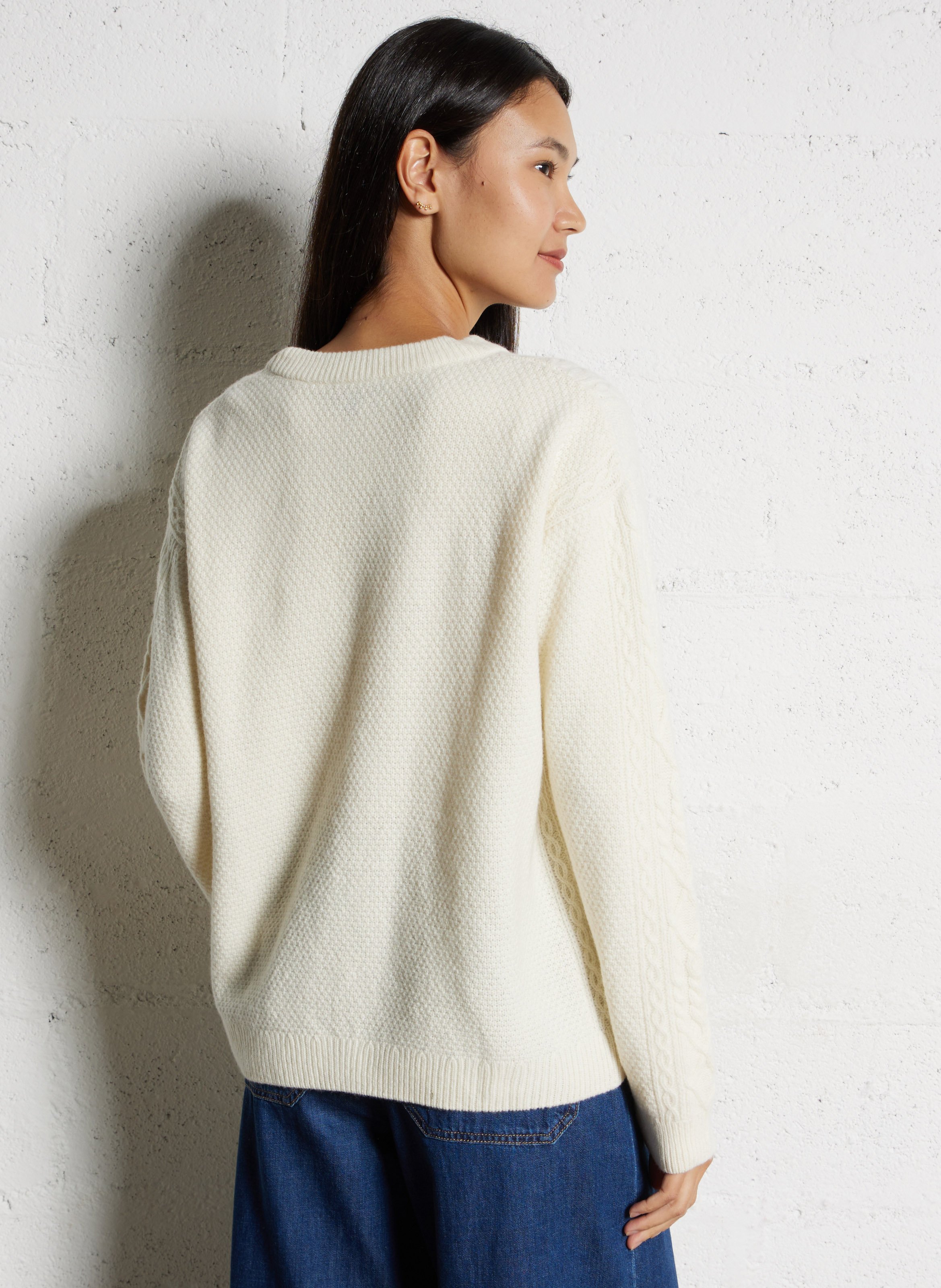 Pull droit en laine mélangée ARMOR-LUX Beige