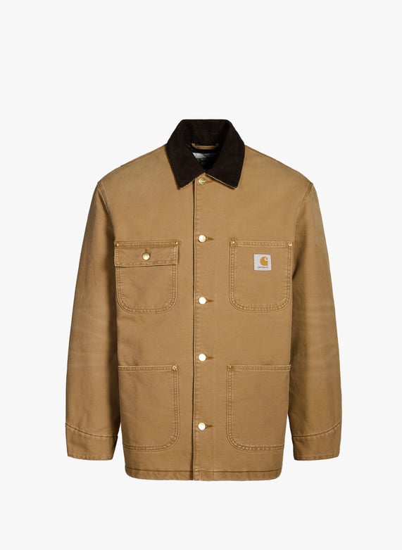 Veste ample à col contrasté en denim de coton | Beige by CARHARTT WIP Veste ample à col contrasté en denim de coton Beige