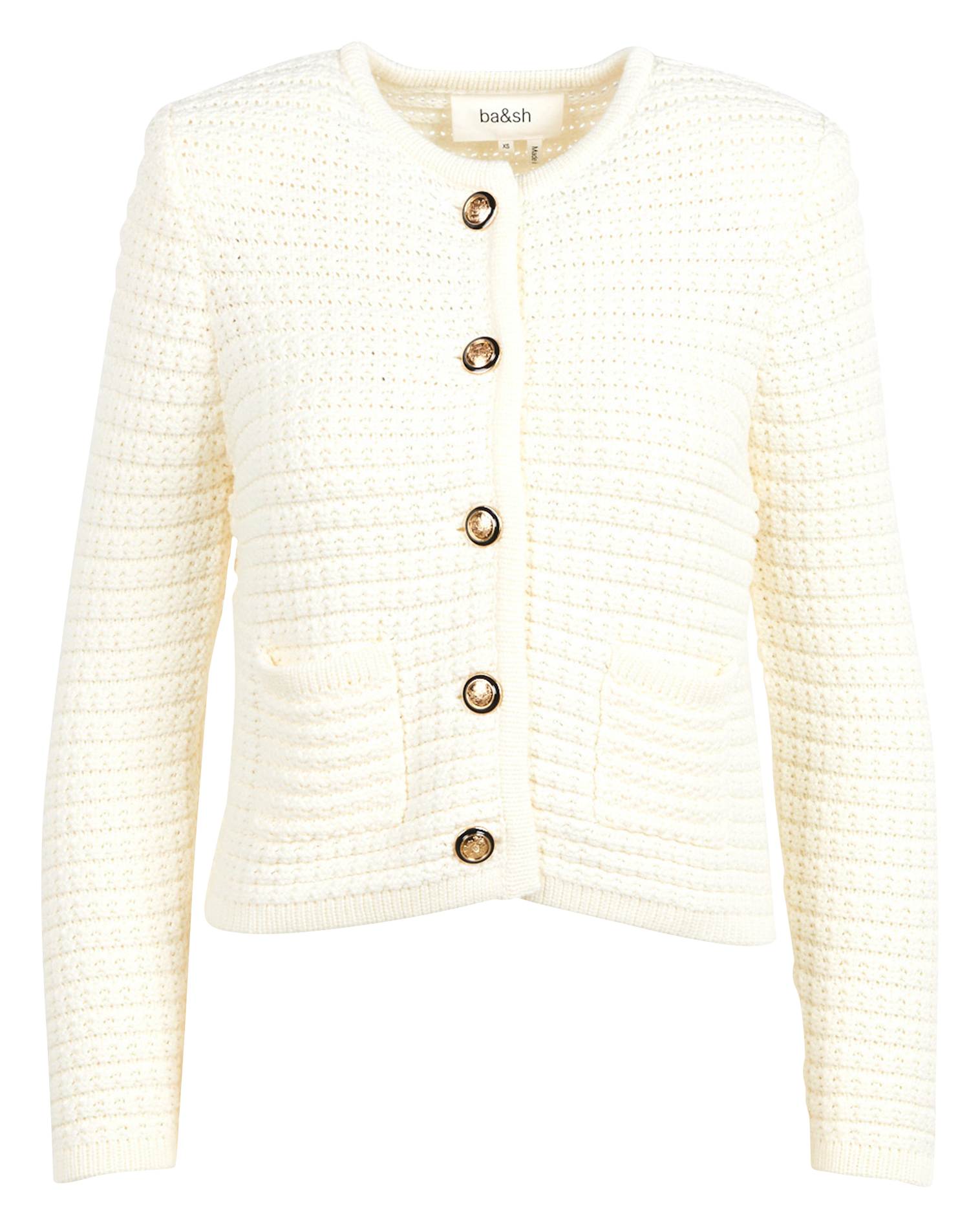 Gilet droit col rond en coton mélangé gaspard BA&SH Beige