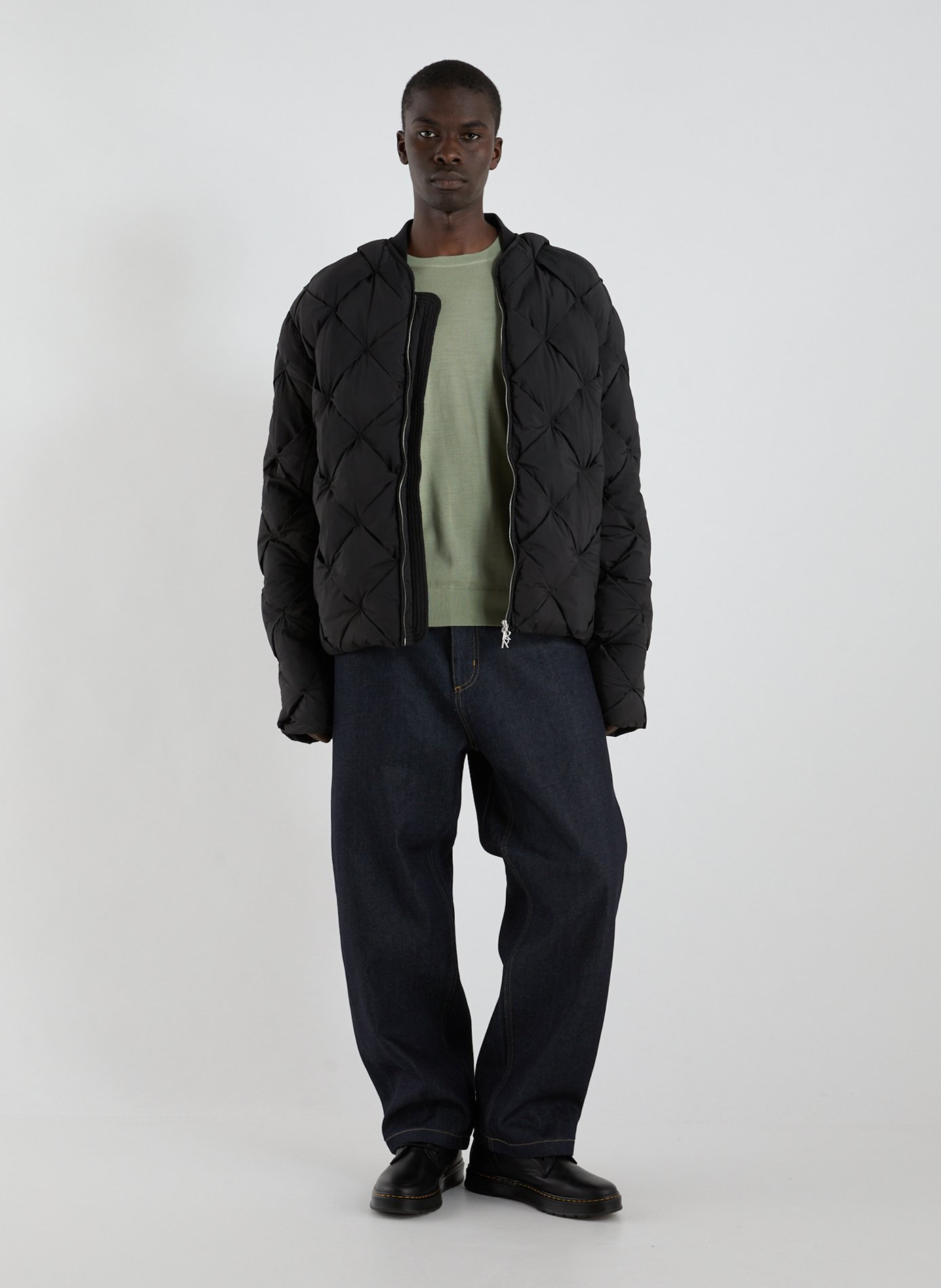 Quilted jacket with ribbed collar REPRESENT Black