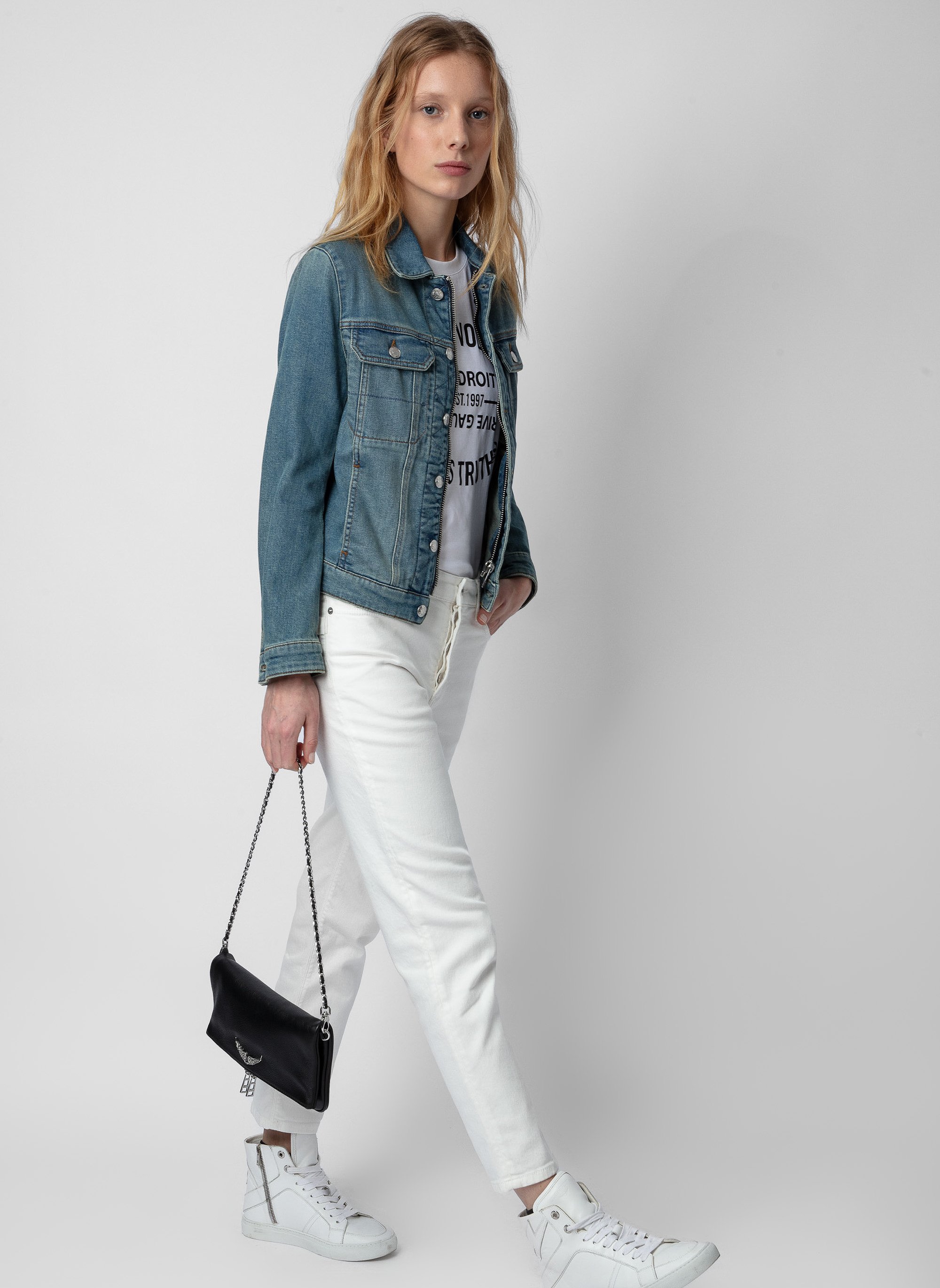 Pochette en cuir rock ZADIG&VOLTAIRE Noir