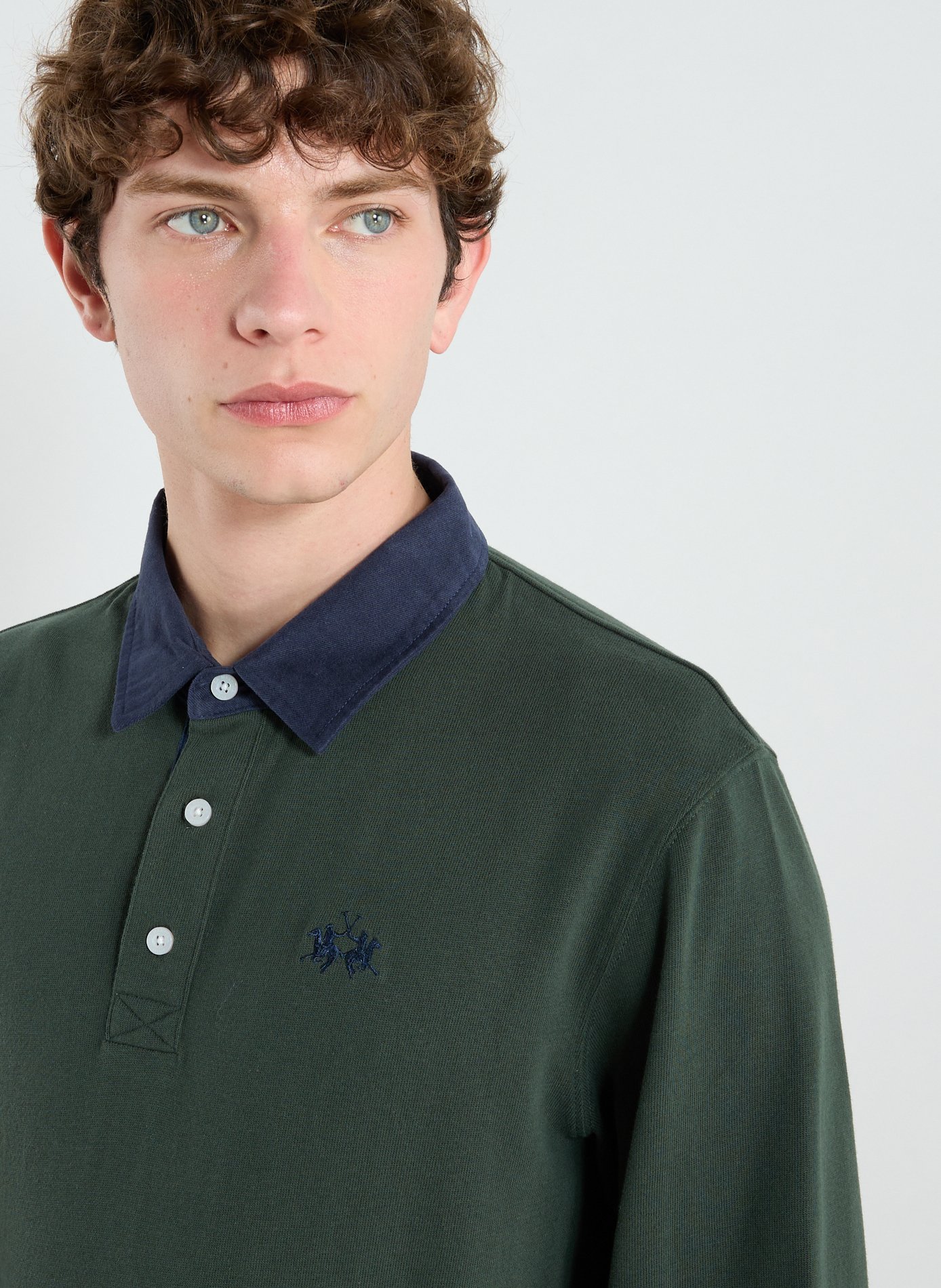 Polo à manches longues en coton LA MARTINA Vert