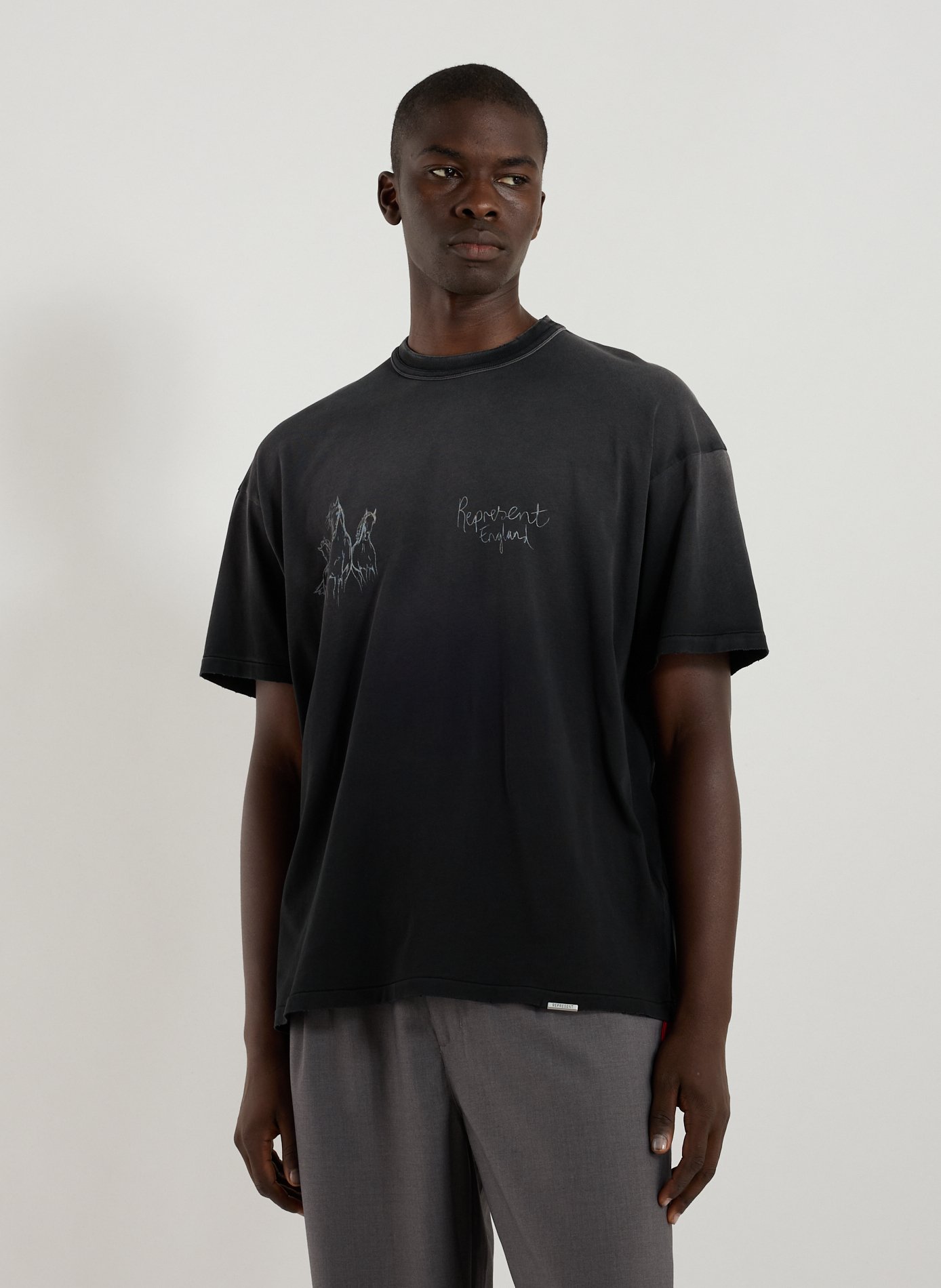 REPRESENT T-shirt manches courtes imprimé en coton Noir