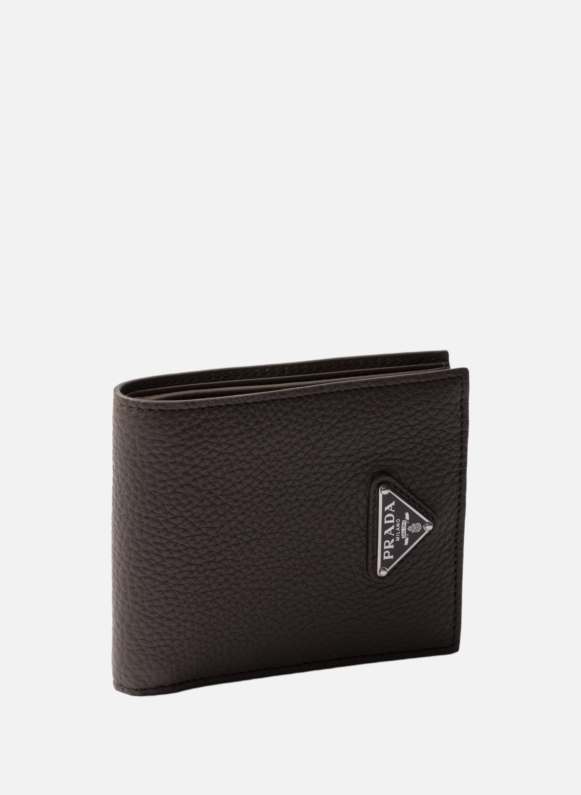 Portefeuille en cuir PRADA Gris