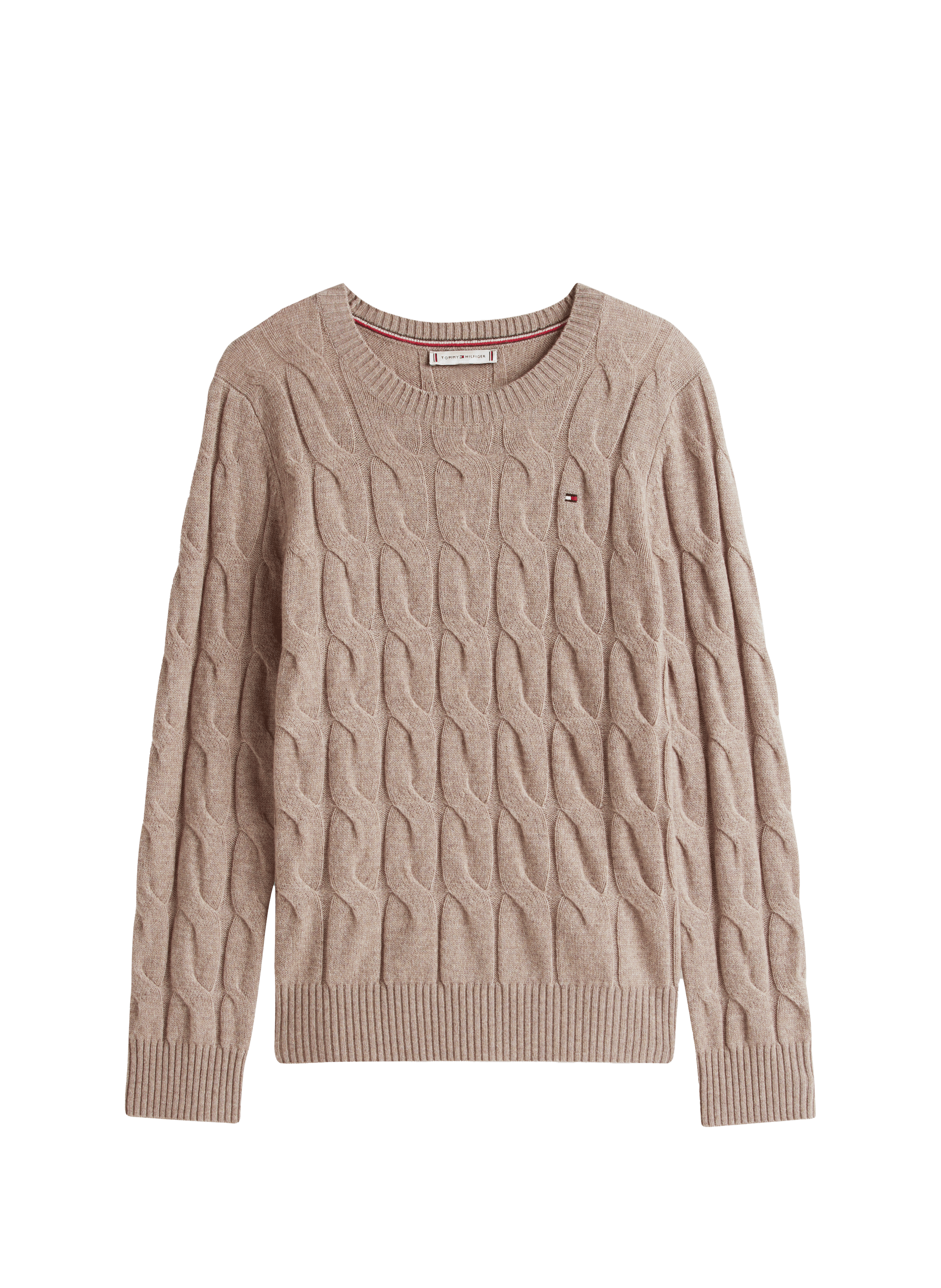 Pull torsadé en laine  TOMMY HILFIGER Gris