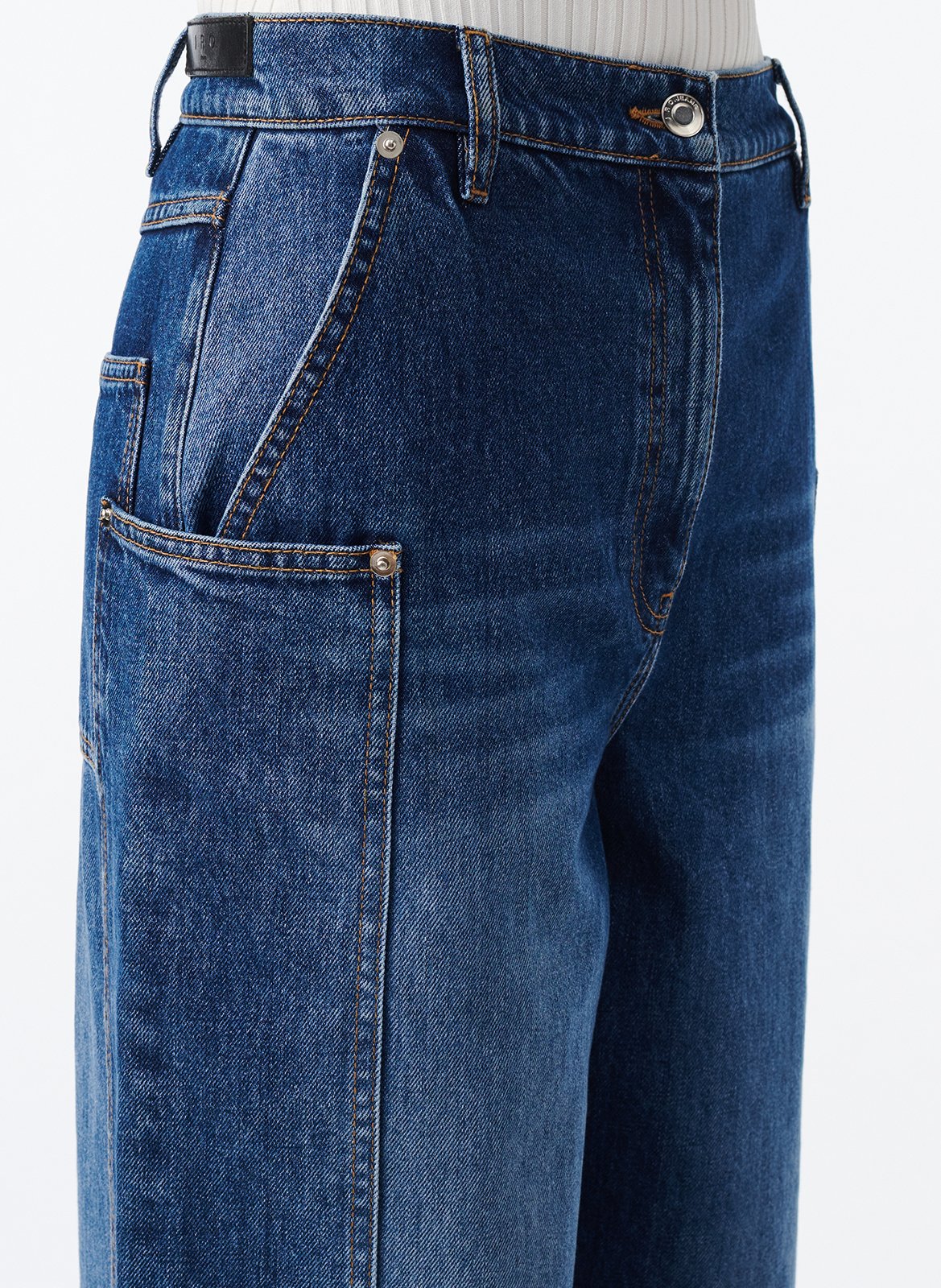 Jean large en denim de coton eimeo IRO Bleu