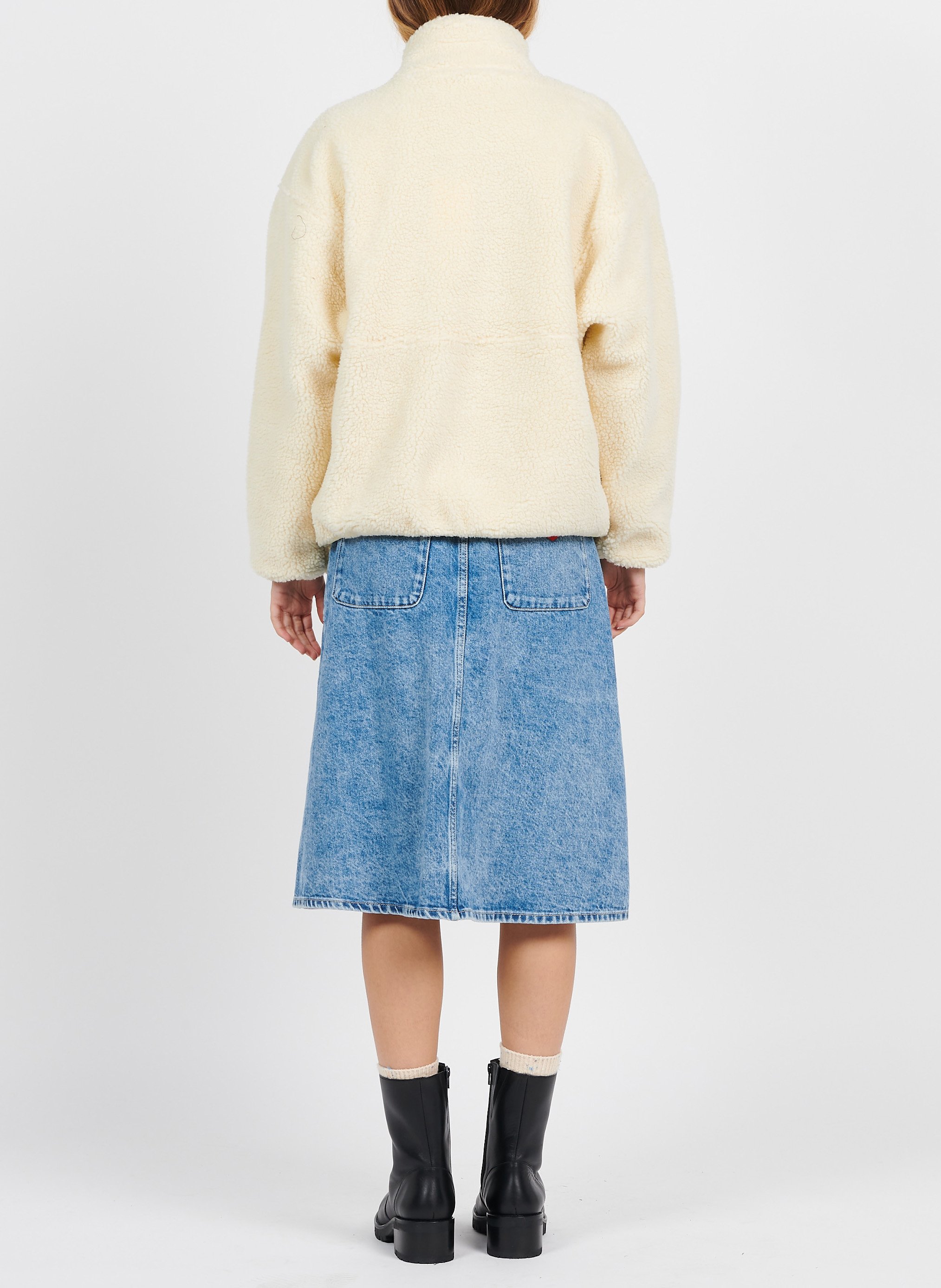 Veste ample zippée à col montant polaire hoktown AMERICAN VINTAGE Beige