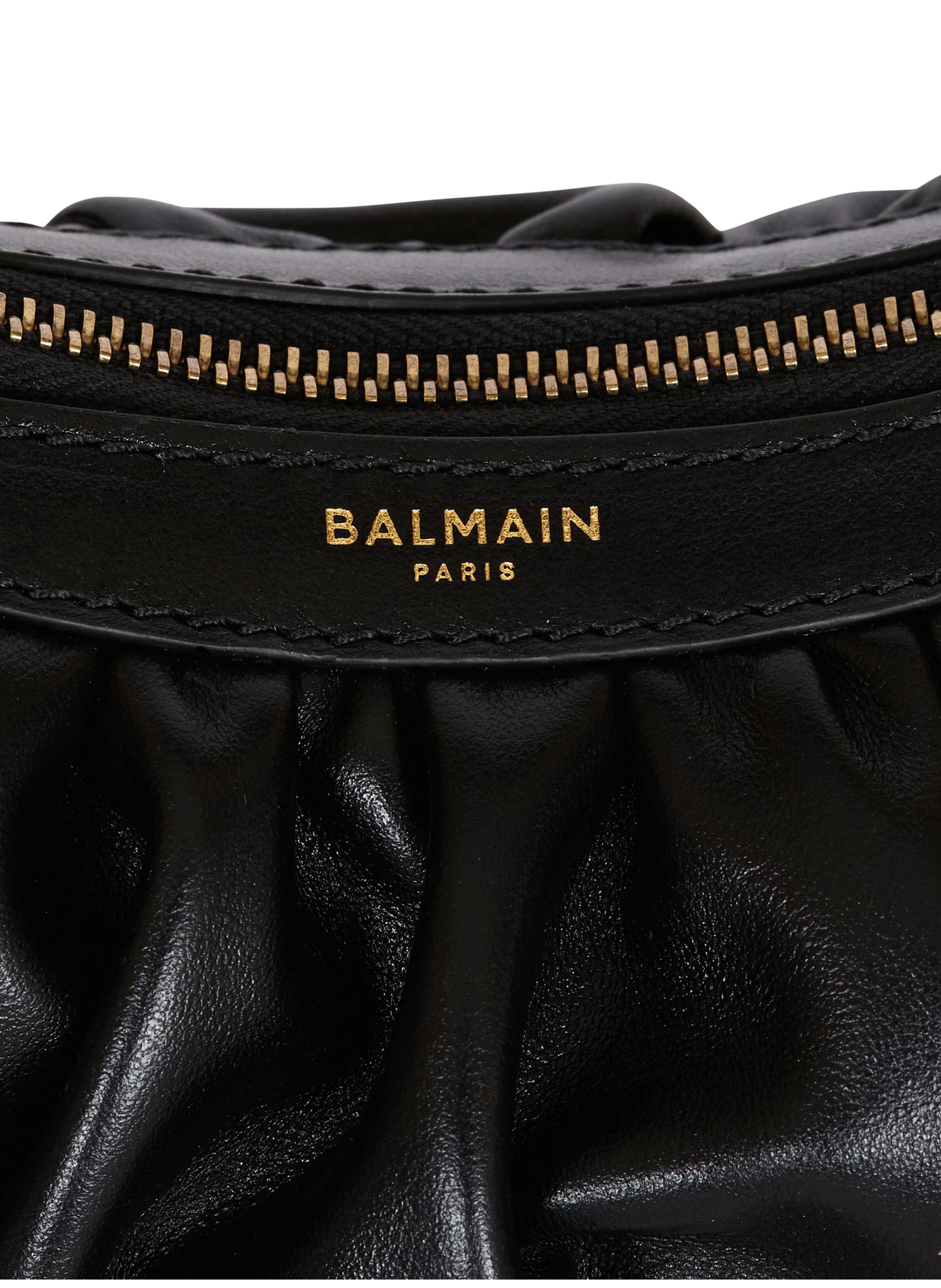Sac ebene mini en cuir de veau BALMAIN Noir