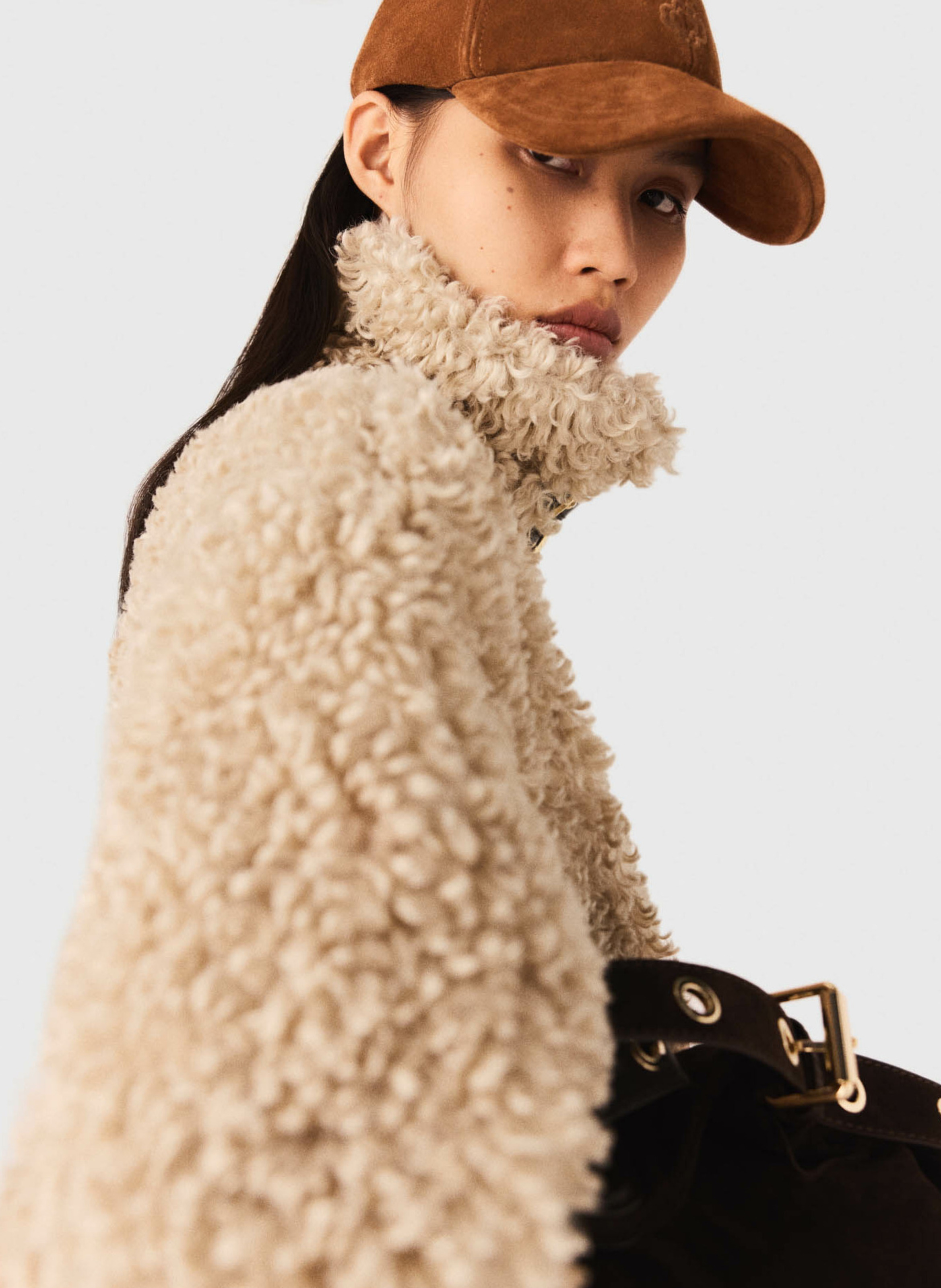 Veste oversize col montant MAJE Beige