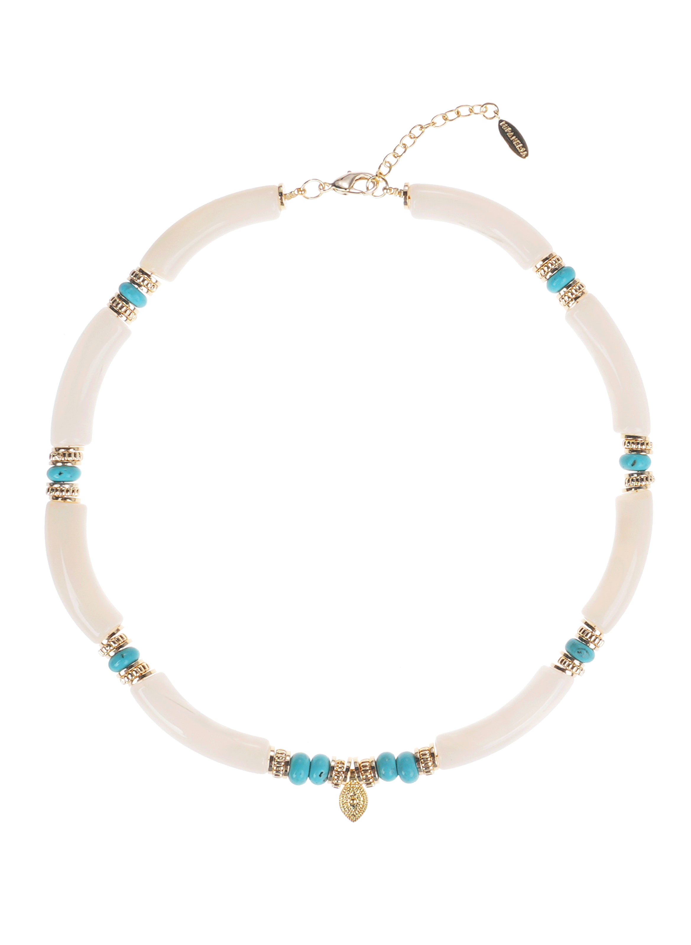 Collier de perles et pampilles berbere HIPANEMA Blanc