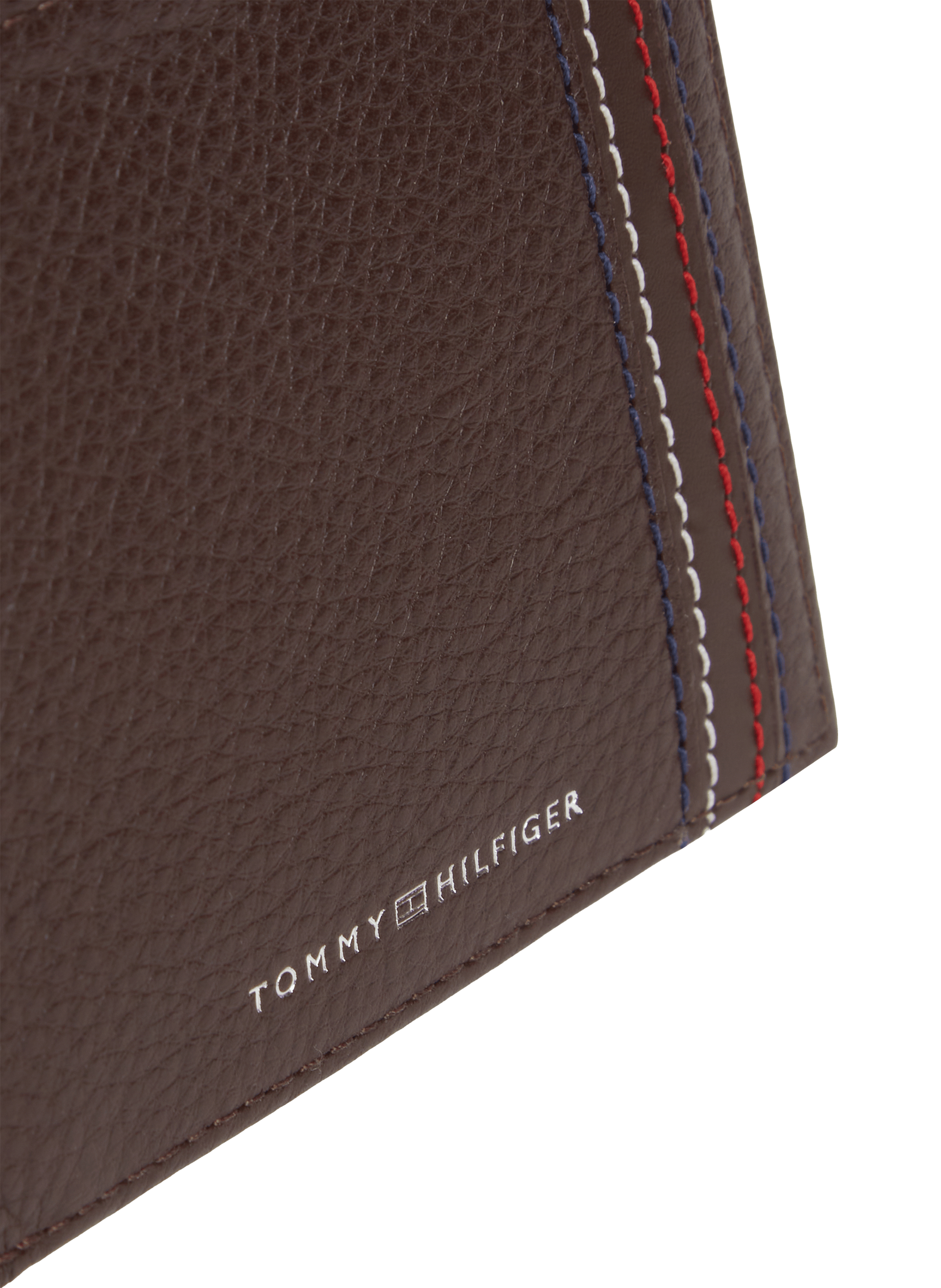 Grained leather card holder TOMMY HILFIGER Brown