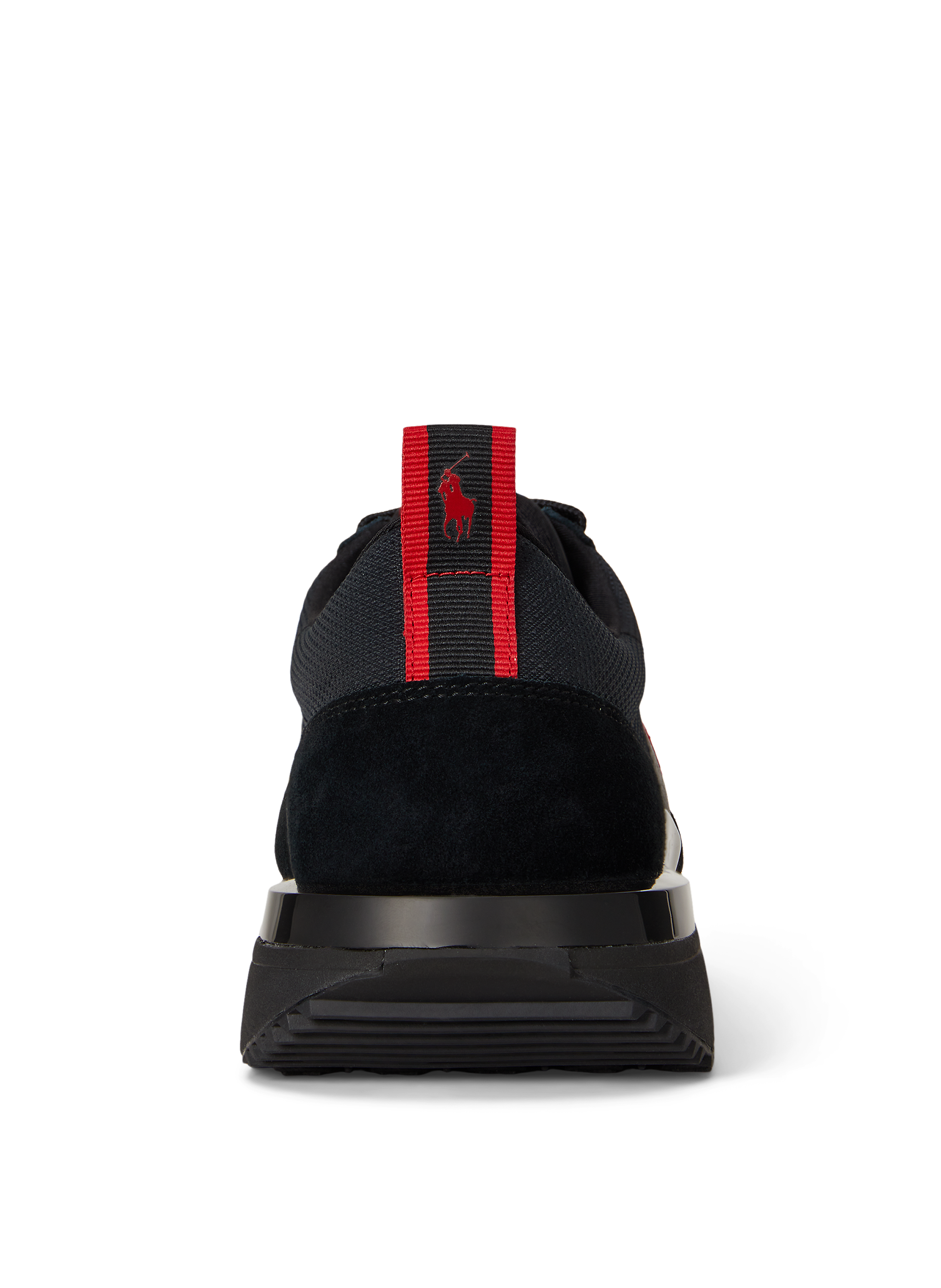 Baskets basses à logo en cuir de vache mélangé POLO RALPH LAUREN Noir