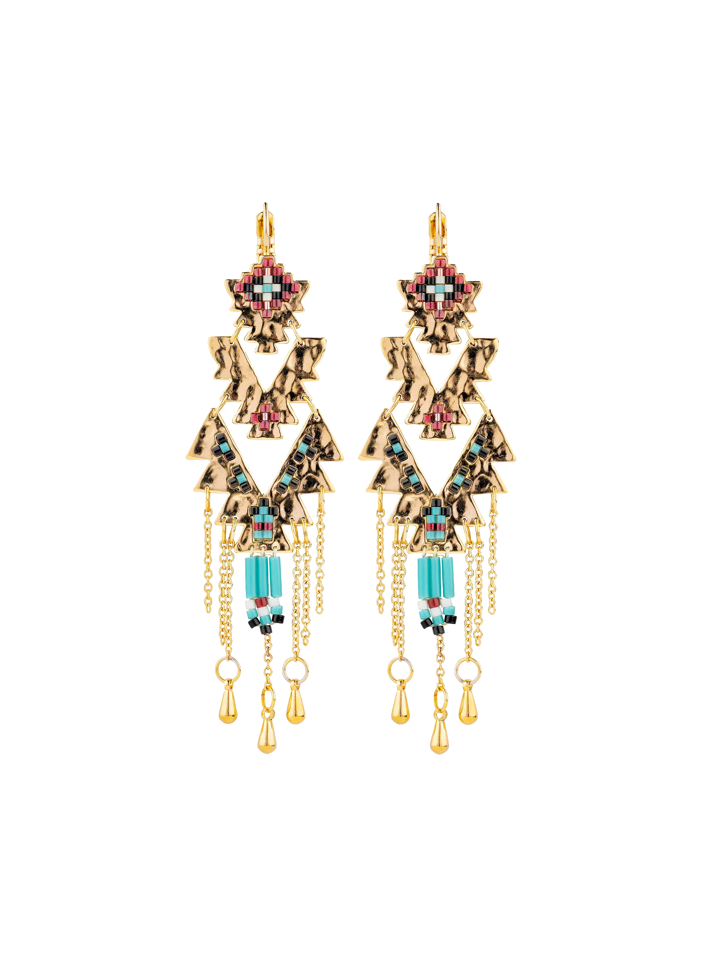 Boucles d'oreilles pendantes avec perles nunes HIPANEMA Bleu
