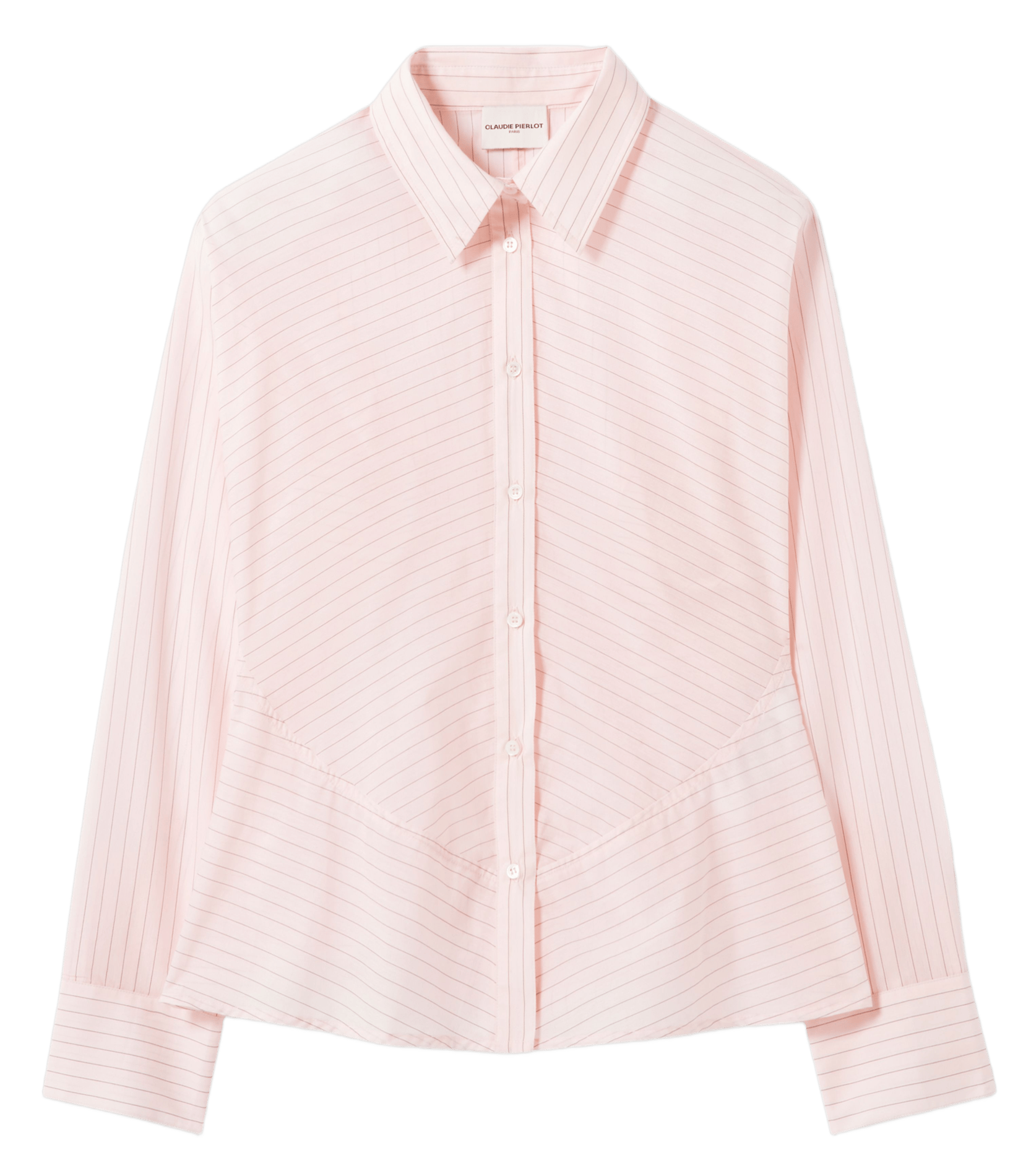 Chemise cintrée à rayures fines CLAUDIE PIERLOT Rose