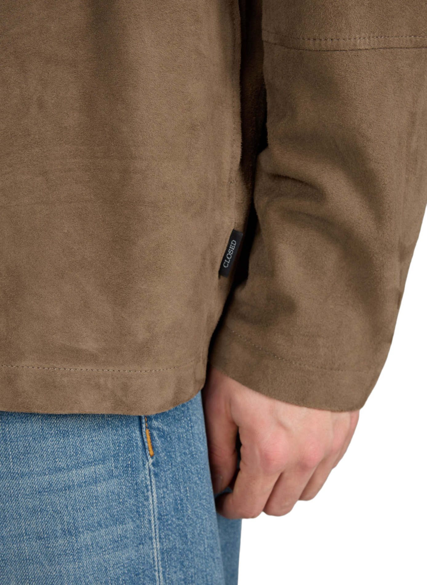 Veste col classique en cuir suédé CLOSED Gris