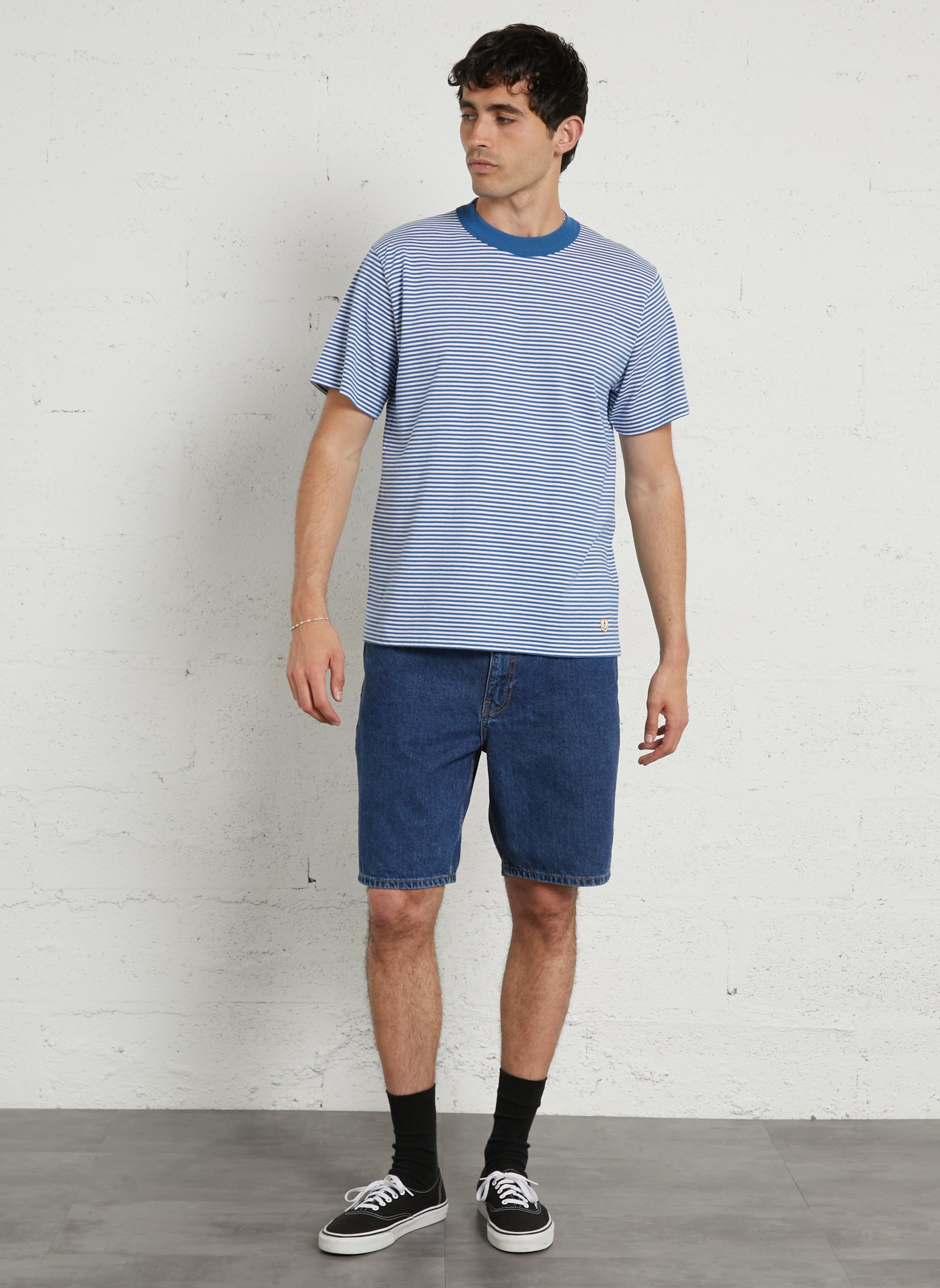 Tee-shirt droit col rond en coton rayé heritage ARMOR-LUX Bleu