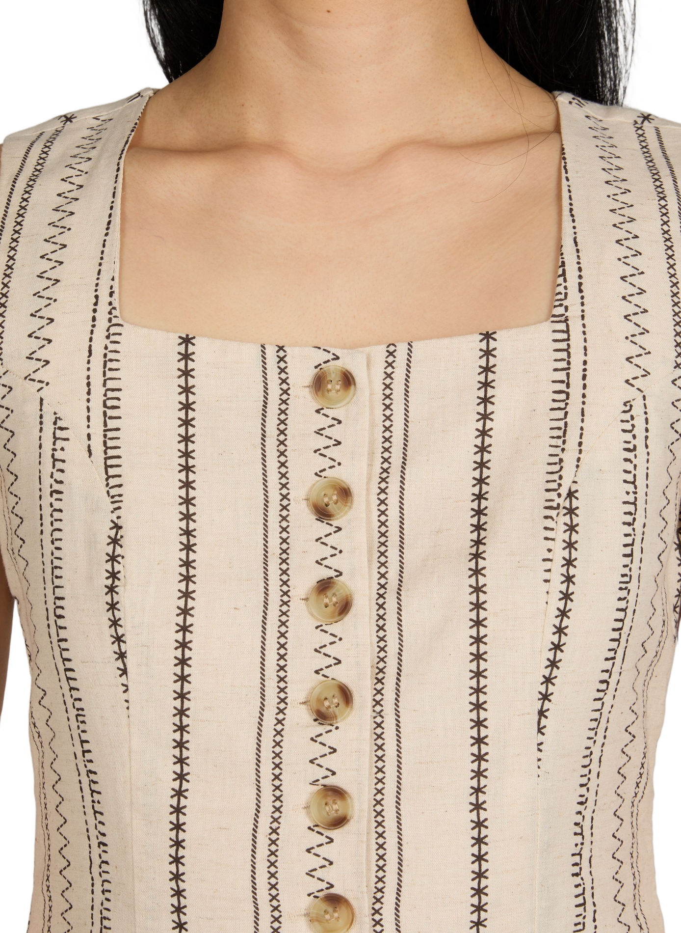 Top Vilinnen in cotone e lino VILA Multicolore
