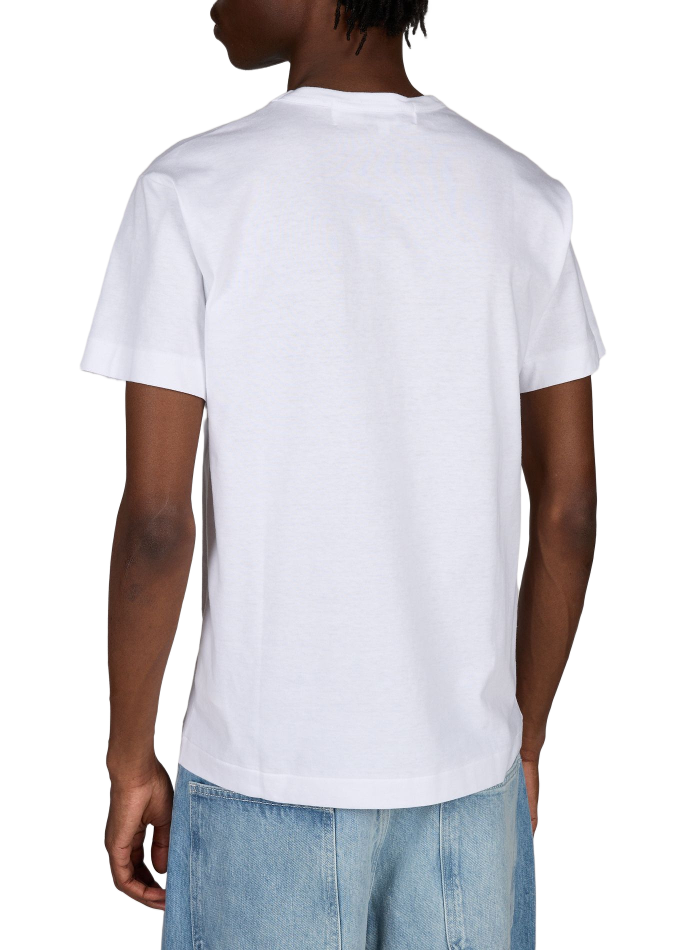 T-Shirt mit gesticktem Logo aus Baumwolle COMME DES GARCONS PLAY Weiss