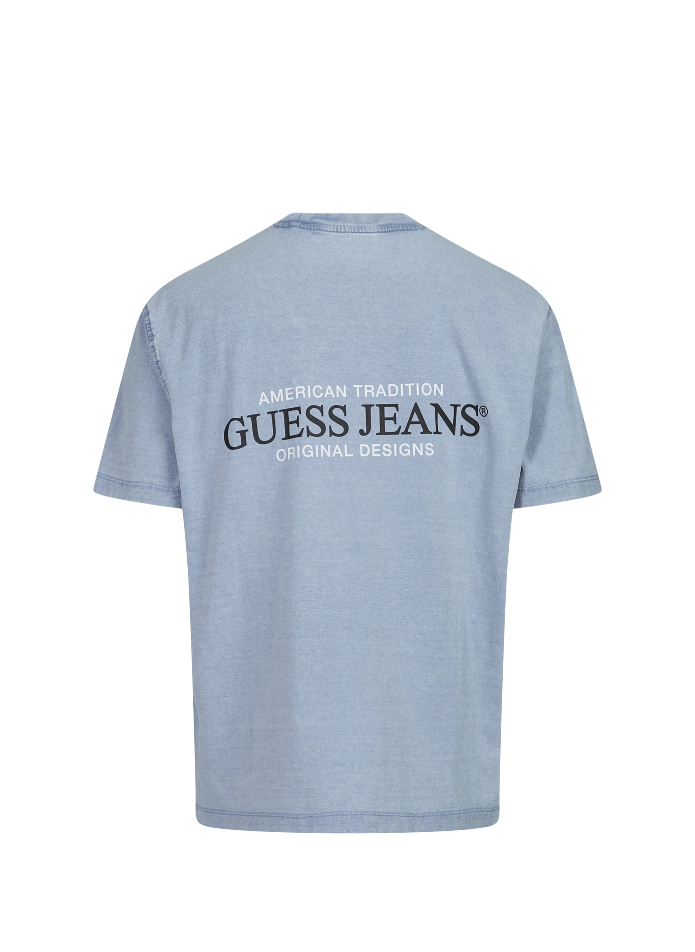 T-shirt délavé à logo en coton GUESS Blue
