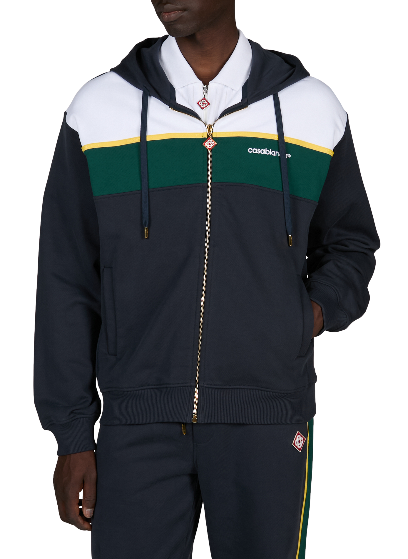 Sweat à capuche zippé à rayures CASABLANCA PARIS Multicolore