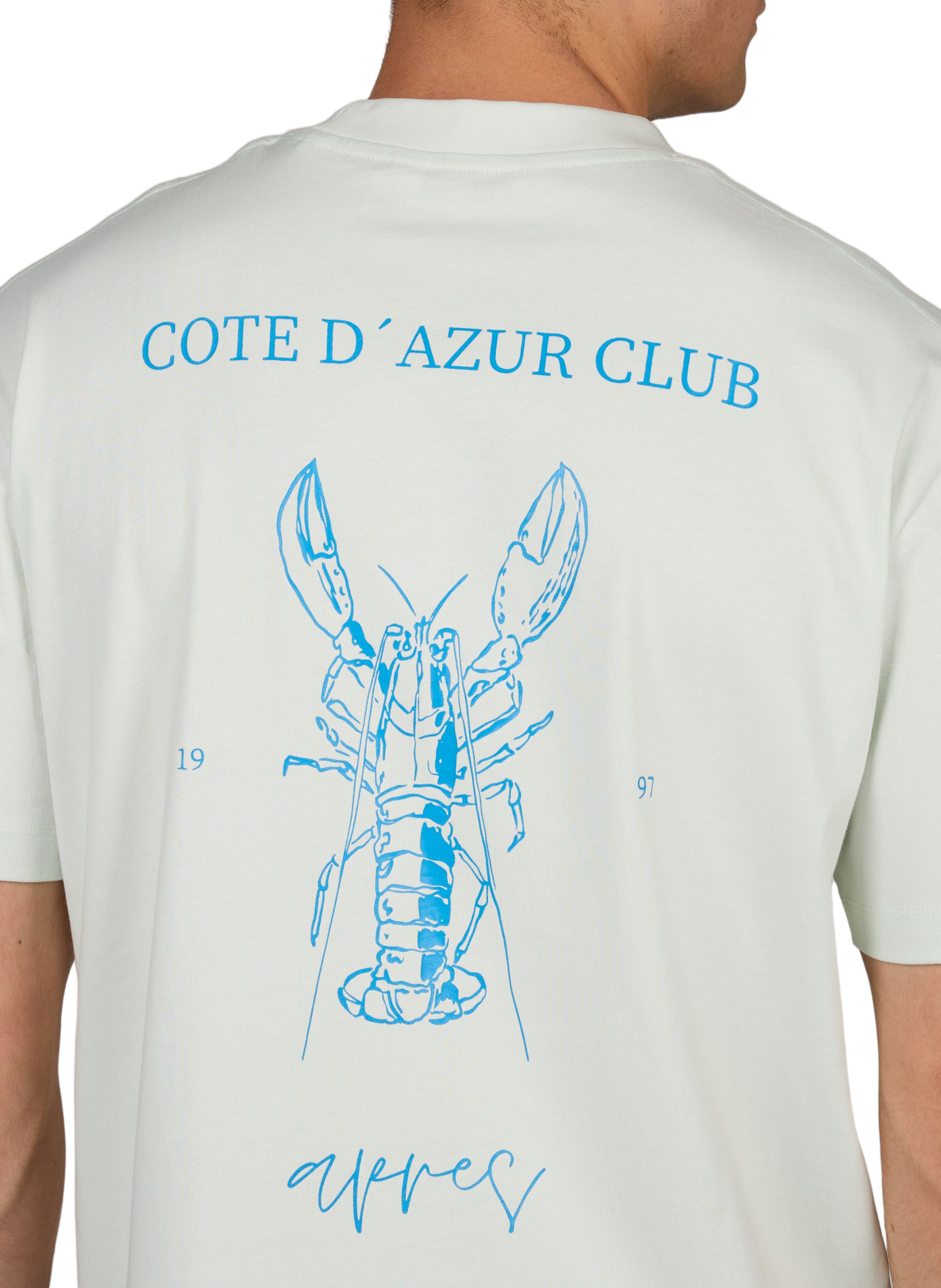 Solid color t-shirt with printed back in cotton MINIMUM Green