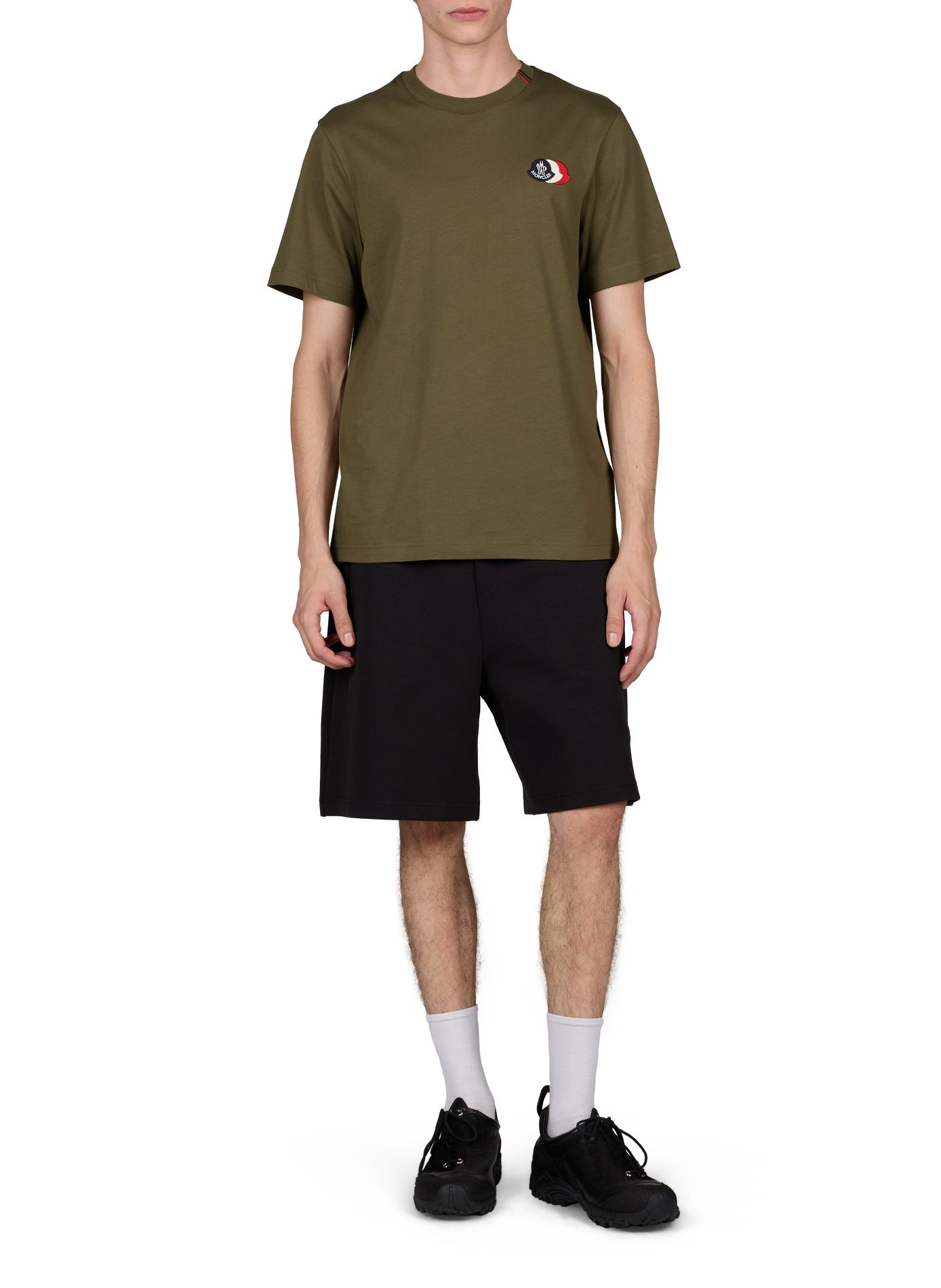 T-shirt met rechte pasvorm en logo van katoen MONCLER Groen