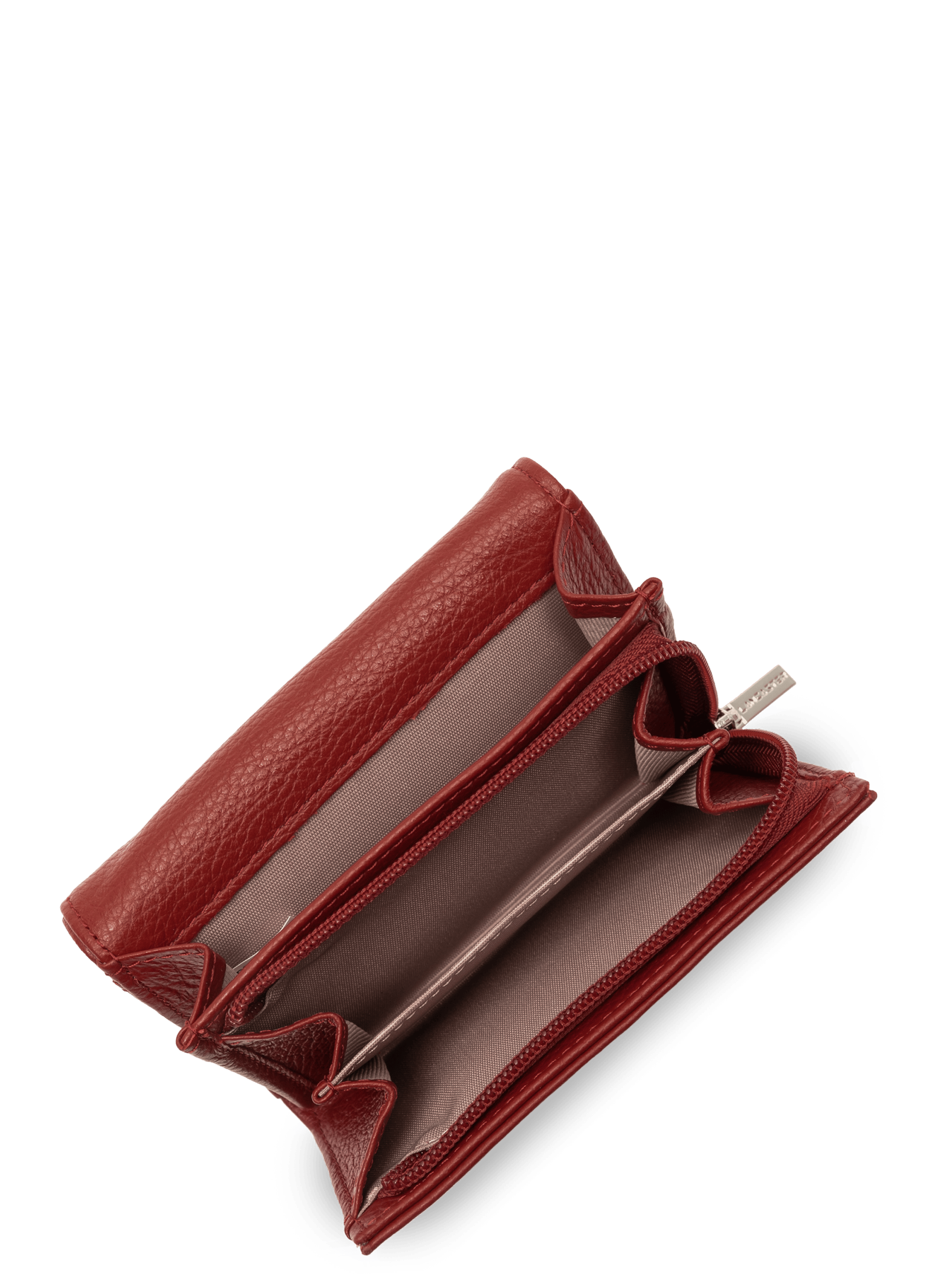 Portefeuille - foulonné pm LANCASTER Rouge