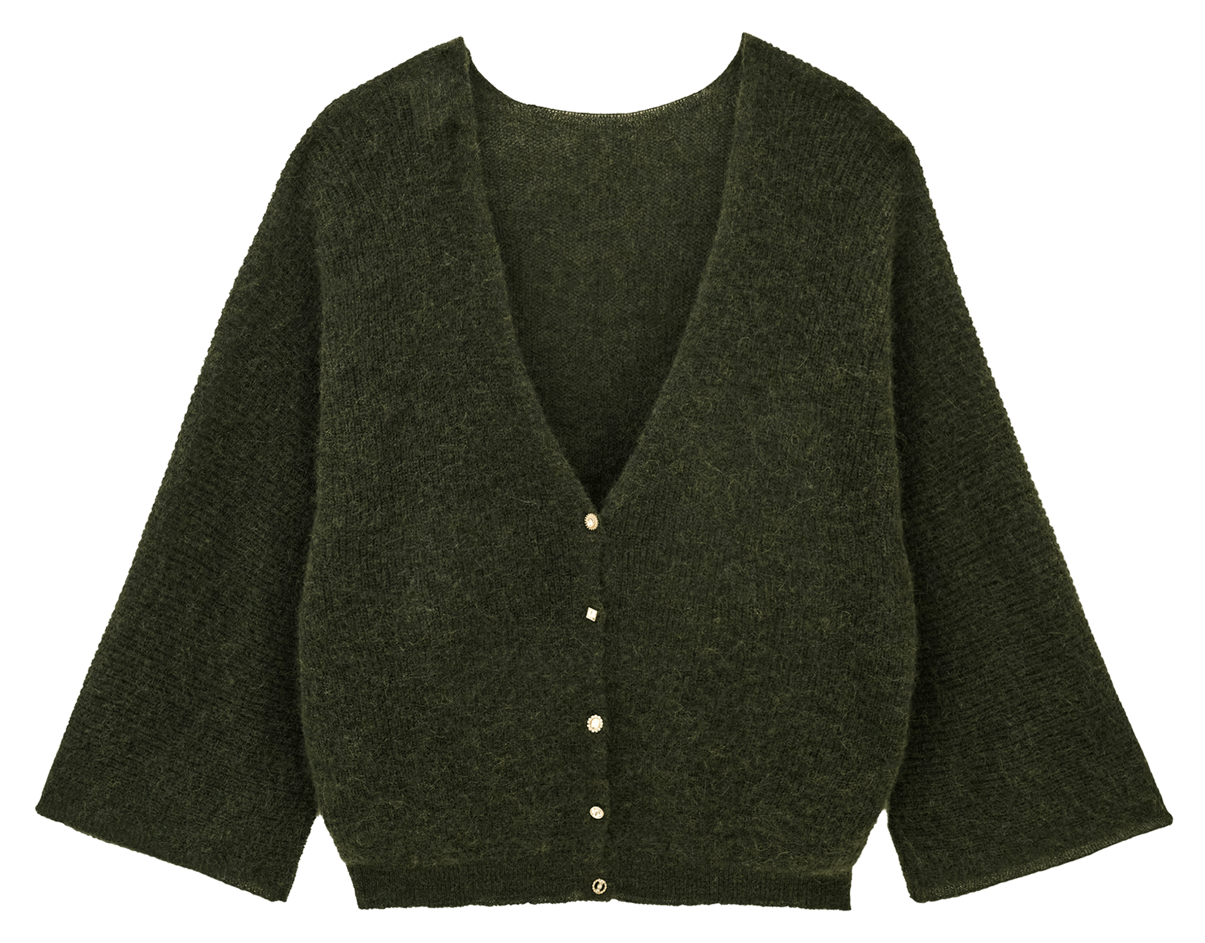 Cardigan ample en laine mélangée isaac BA&SH Kaki