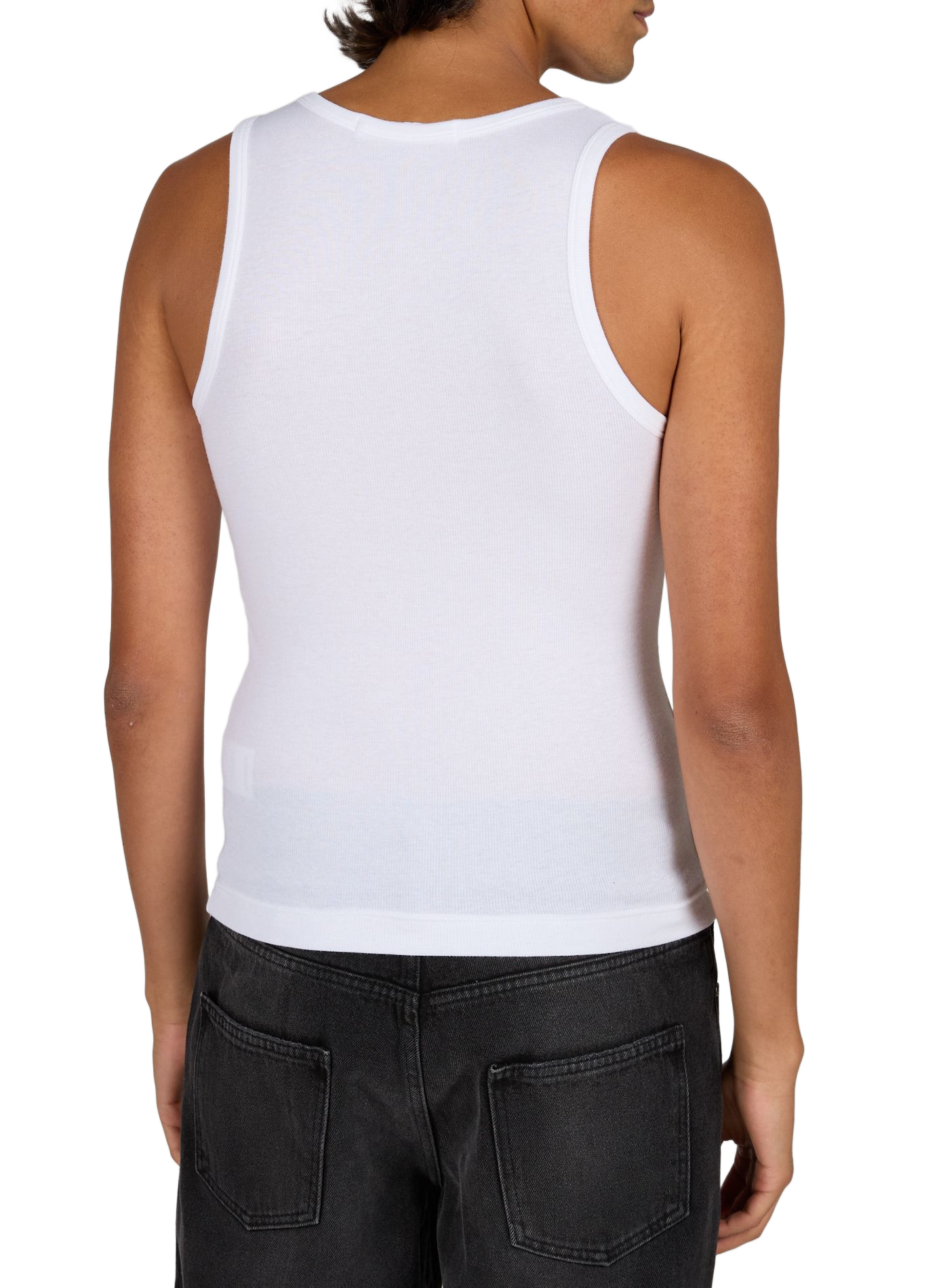 Round neck tank top with logo ALAINPAUL White
