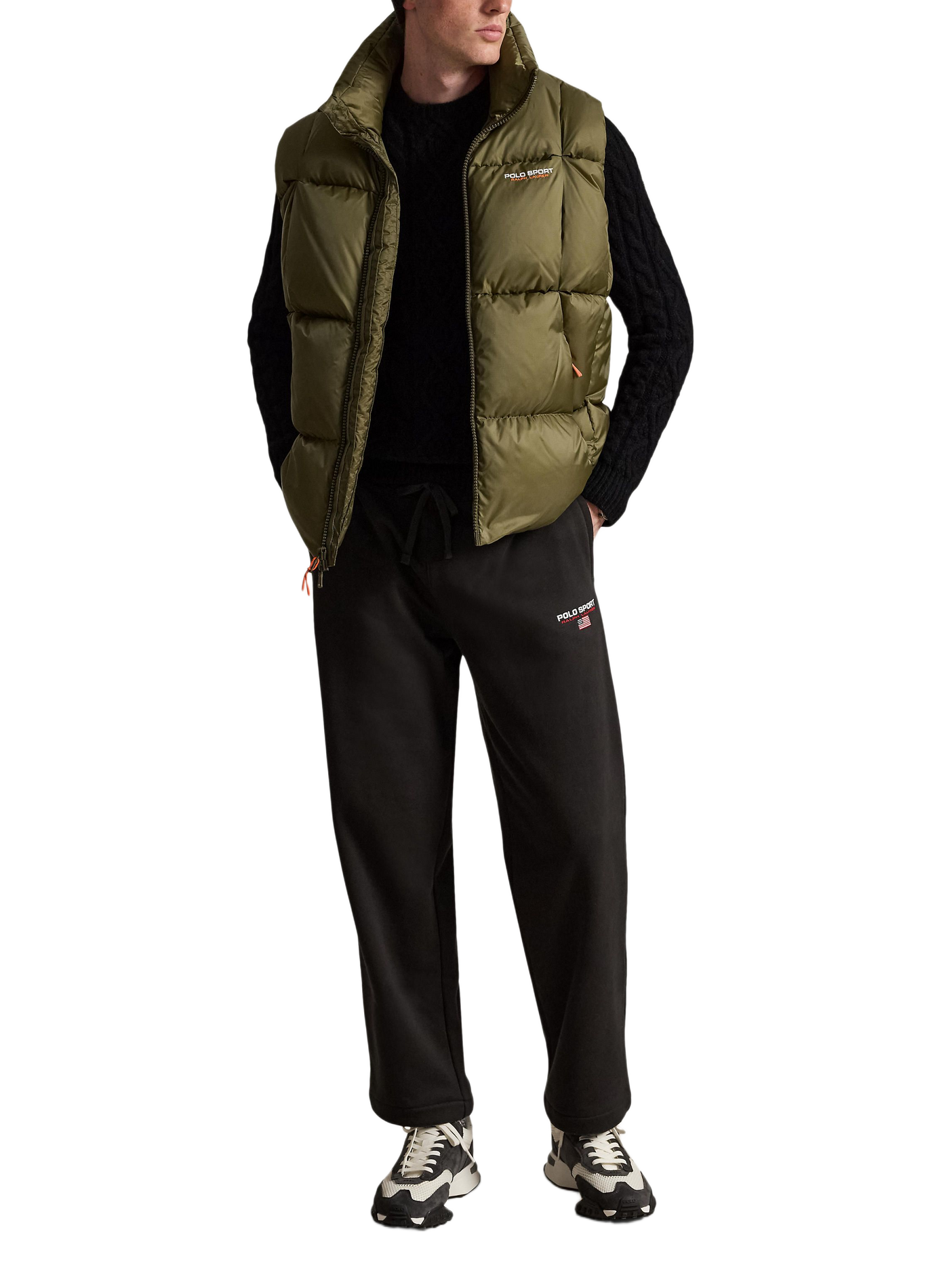 Veste droite col montant sans manches matelassé POLO RALPH LAUREN Green