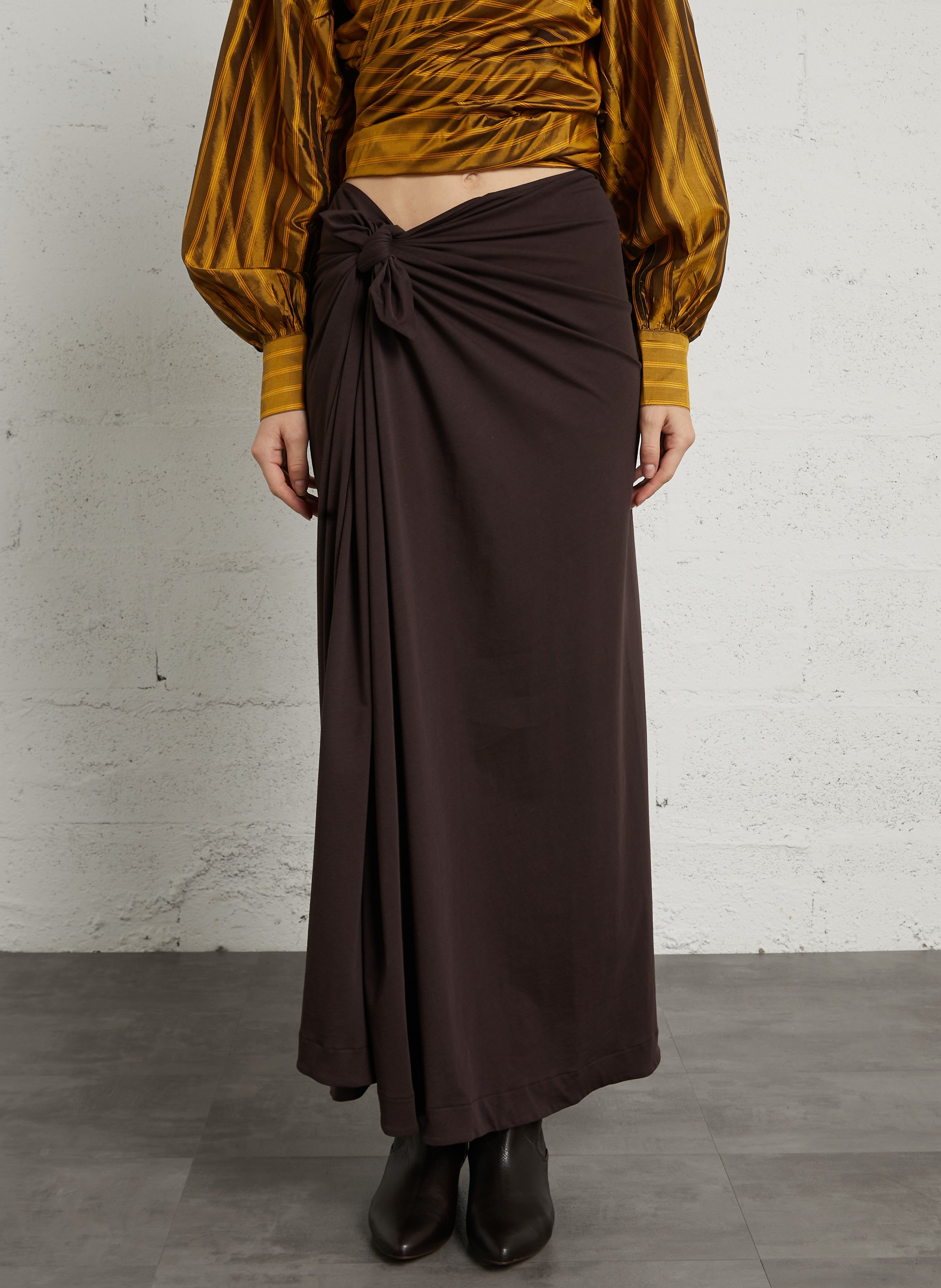 Jupe longue en coton bio goa SOEUR Marron