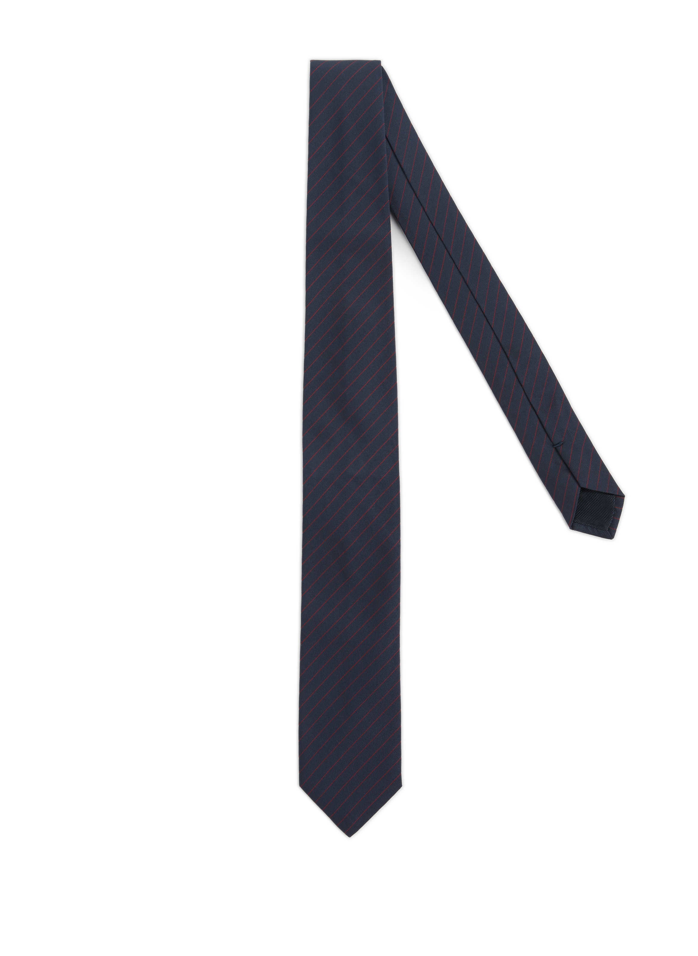 AU PRINTEMPS PARIS Silk satin patterned tie  Blue